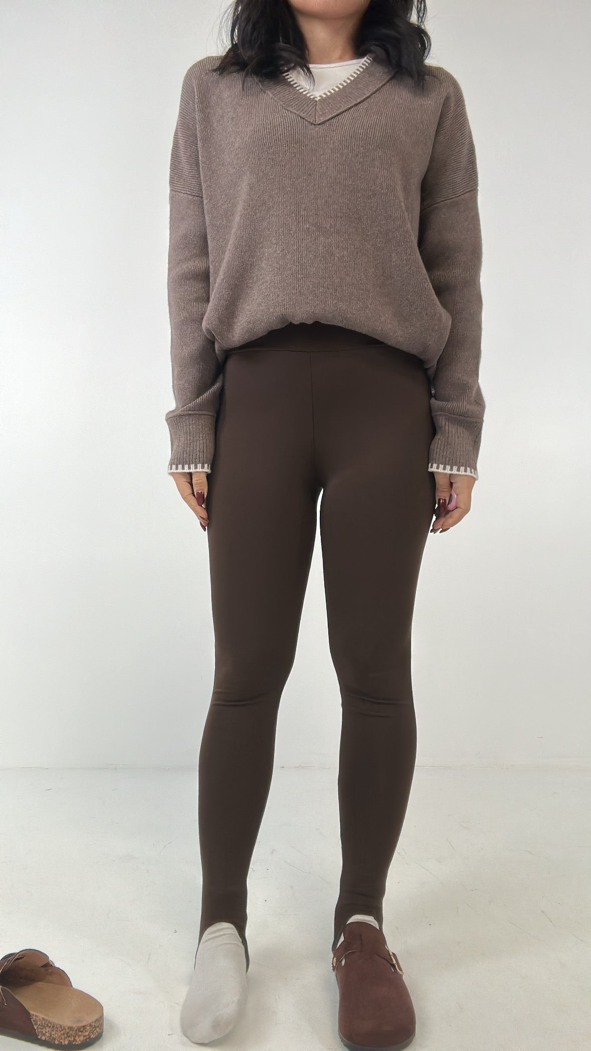 Leggins CON GHETTA LOW - MARRONE