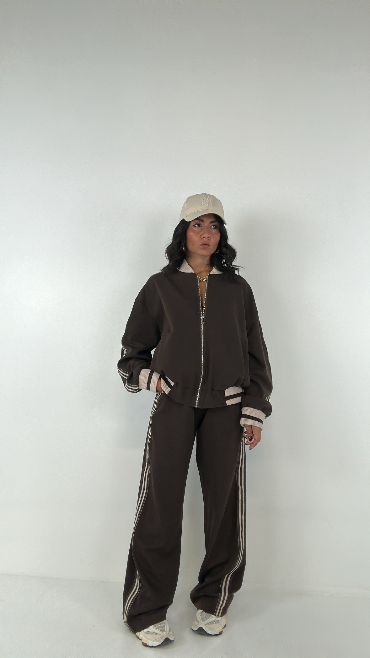 Pantalone LUMINA STRIPES - MARRONE