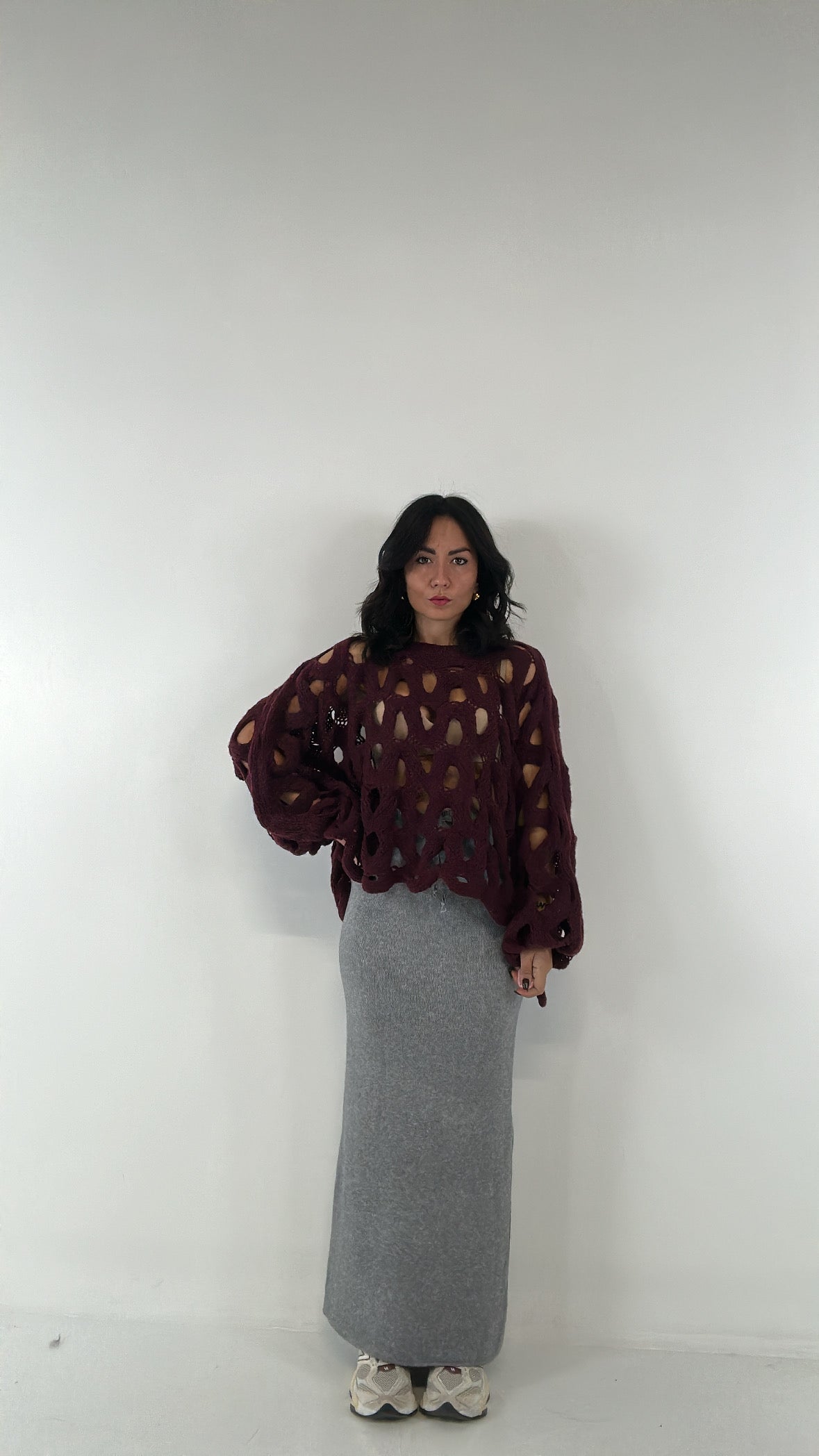 Gonna LUNGA IN MAGLIA - GRIGIO