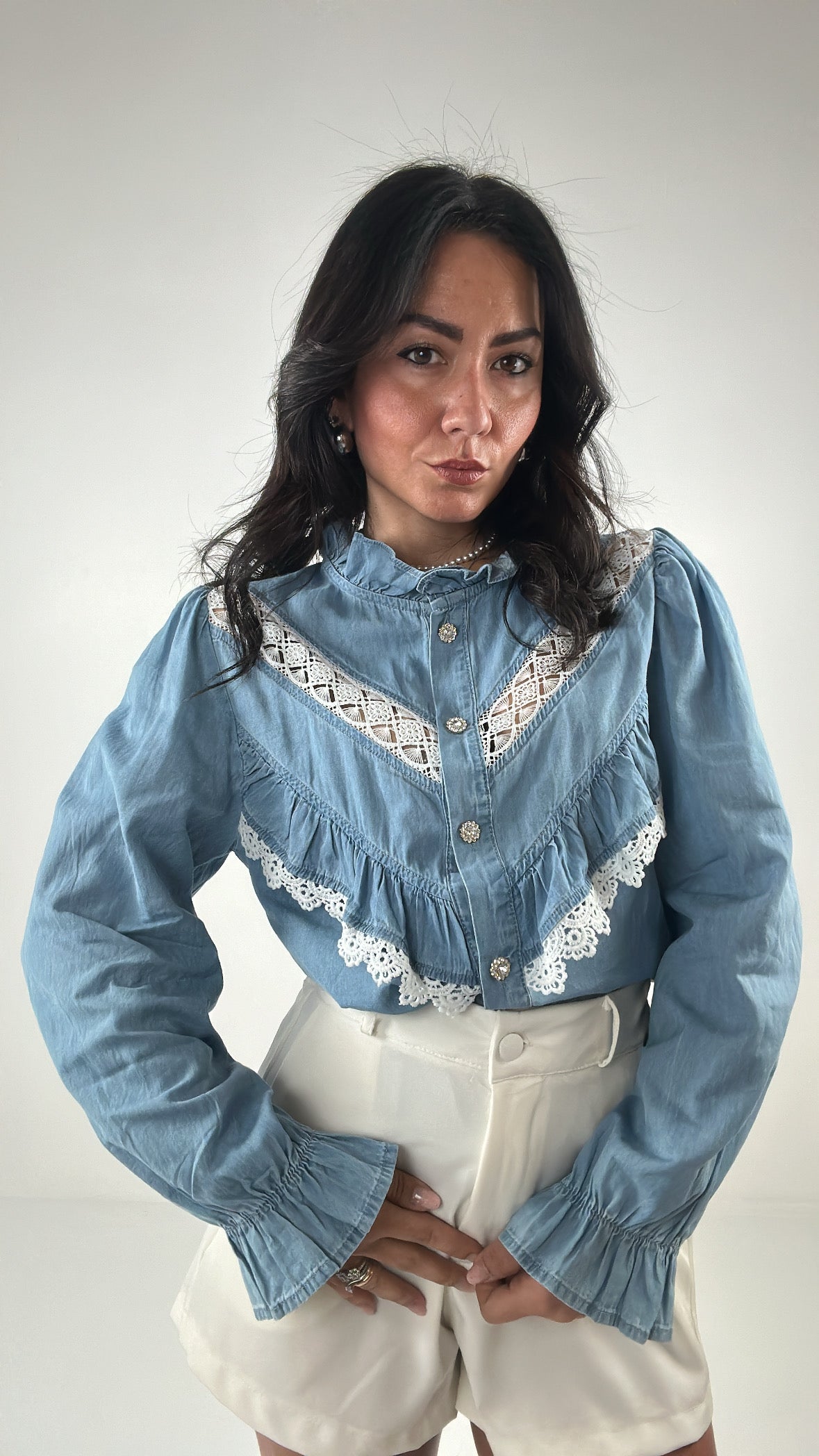 Camicia CON SANGALLO - JEANS