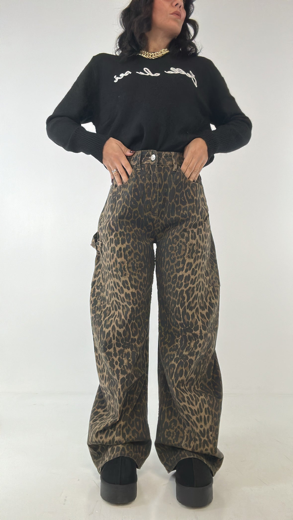 Jeans BALLON LEOPARD - NERO
