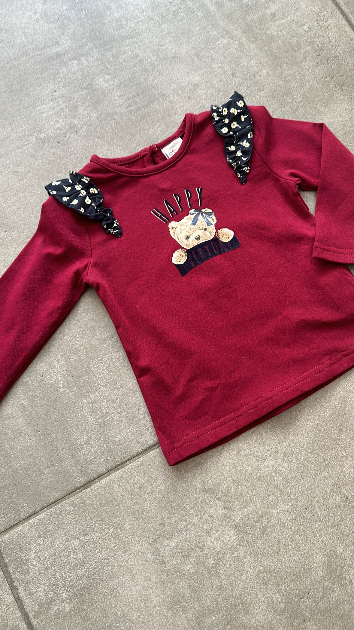 Maglia ORSO HAPPY 6-36M - BORDEAUX