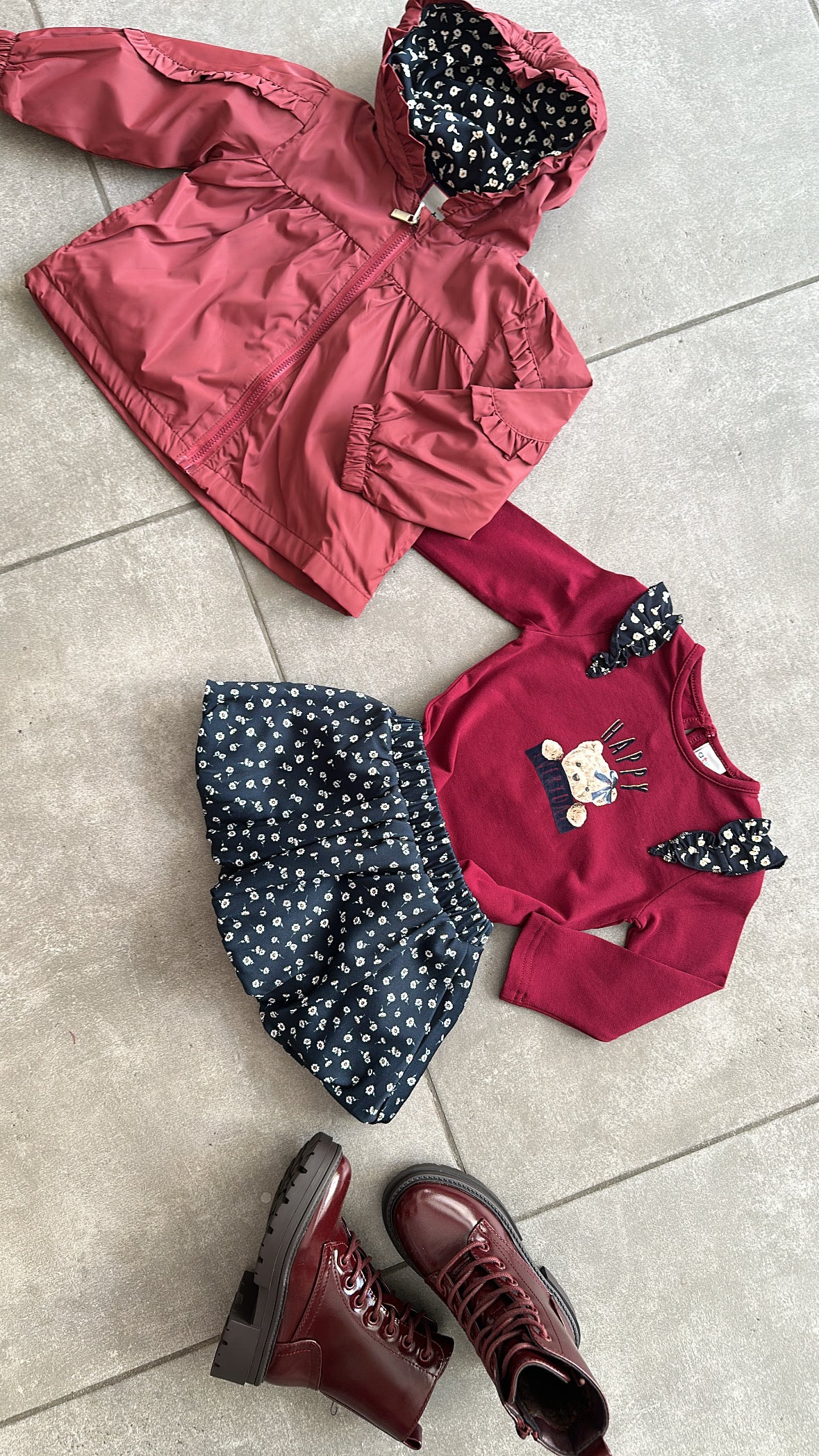 Maglia ORSO HAPPY 6-36M - BORDEAUX
