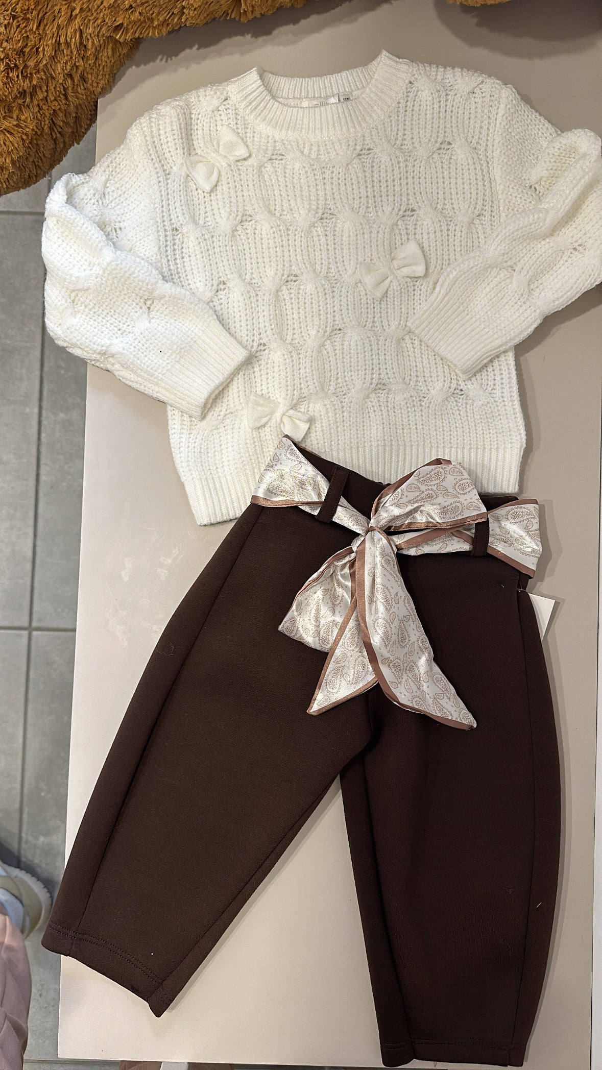 Pantalone. CON FULAR 12-36M - MARRONE