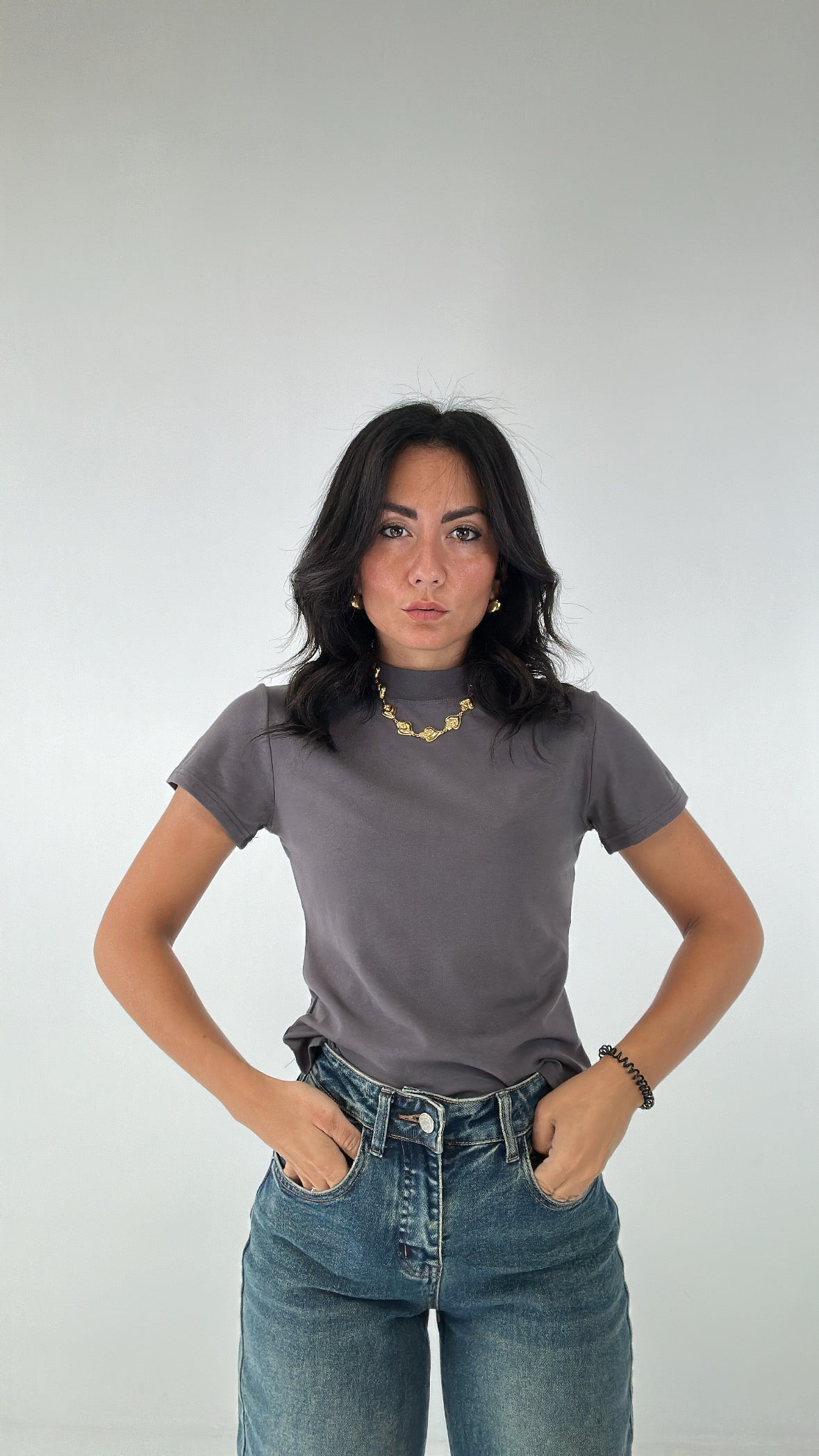 T-shirt MEZZOCOLLO - GRIGIO