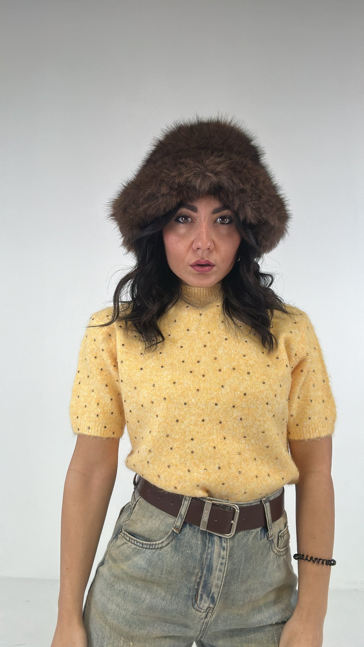 Cappello LUMINA ECOPELLICCIA - MARRONE