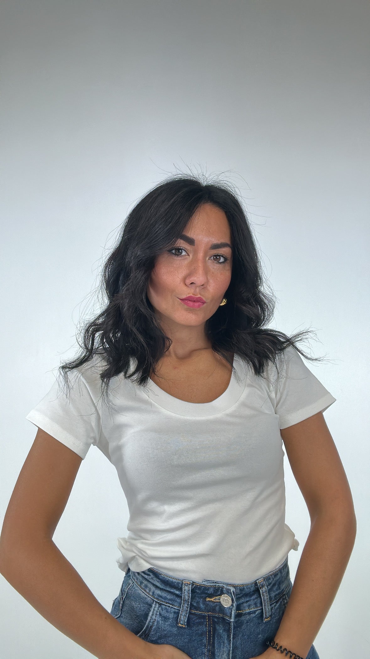 T-shirt SCOLLO PROFONDO - BIANCO