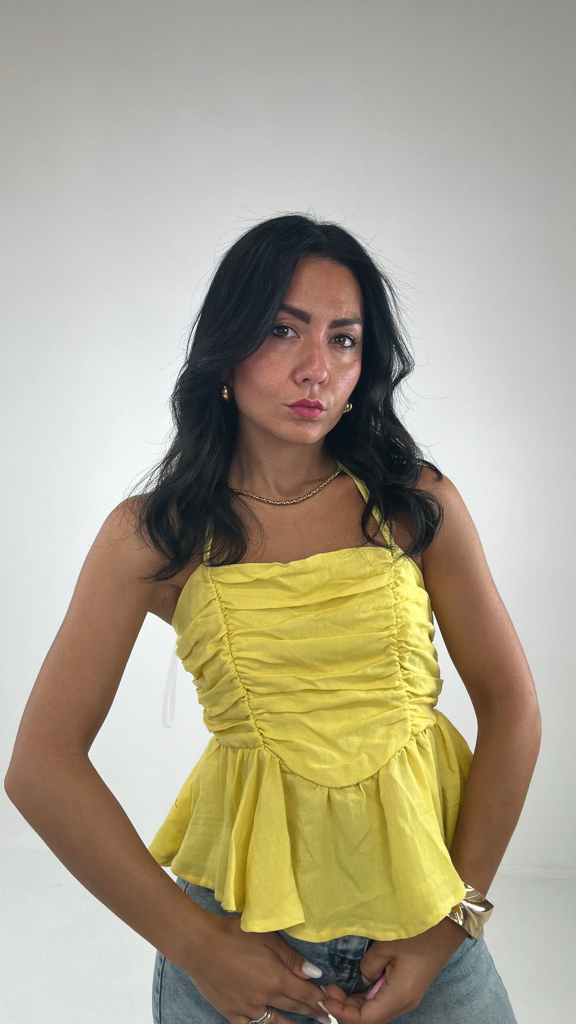 Top DRAPPEGGIO - GIALLO