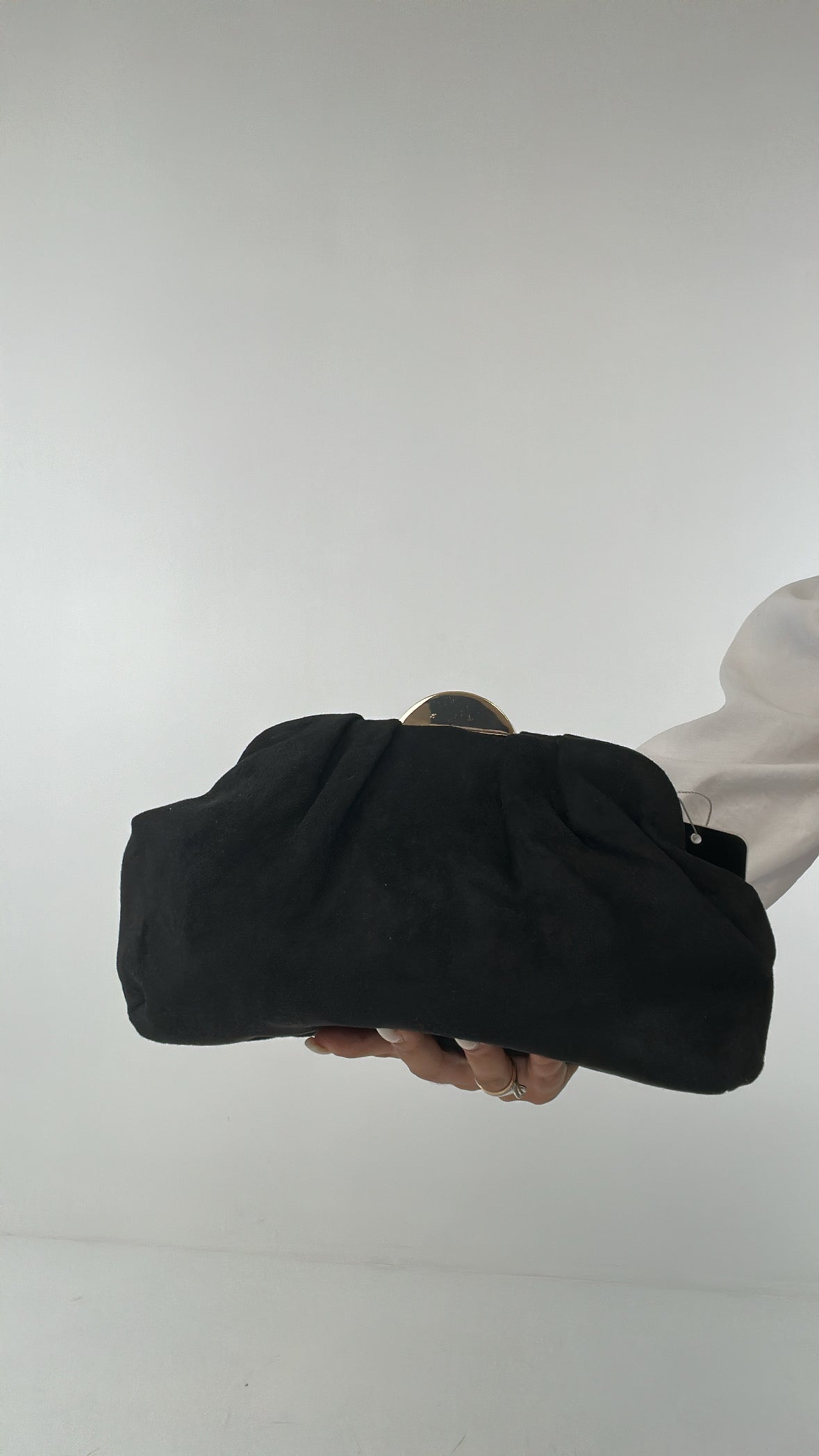 Borsa CLUTCH IN CAMOSCIO - NERO
