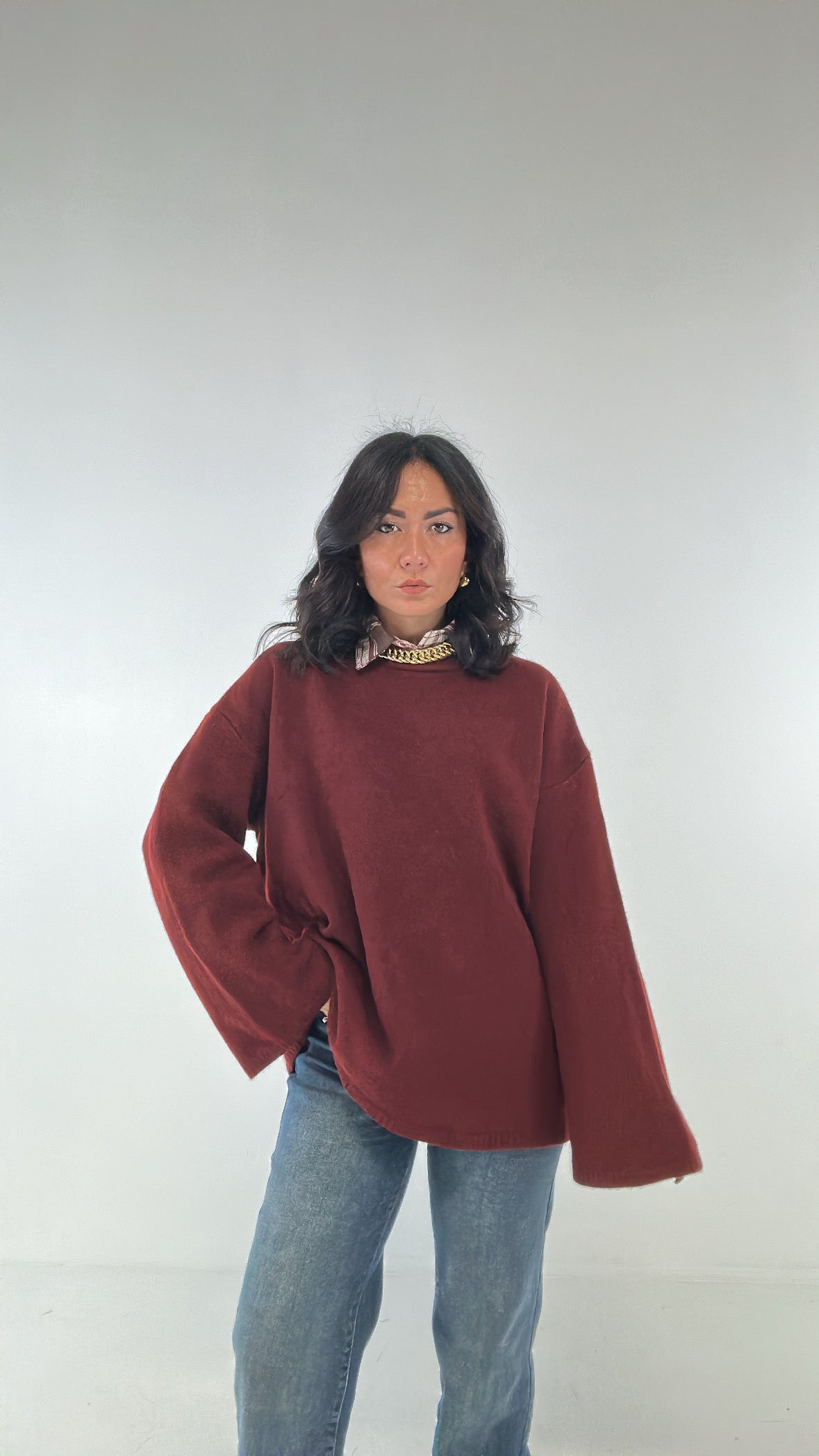 Pull LARGE - BORDEAUX