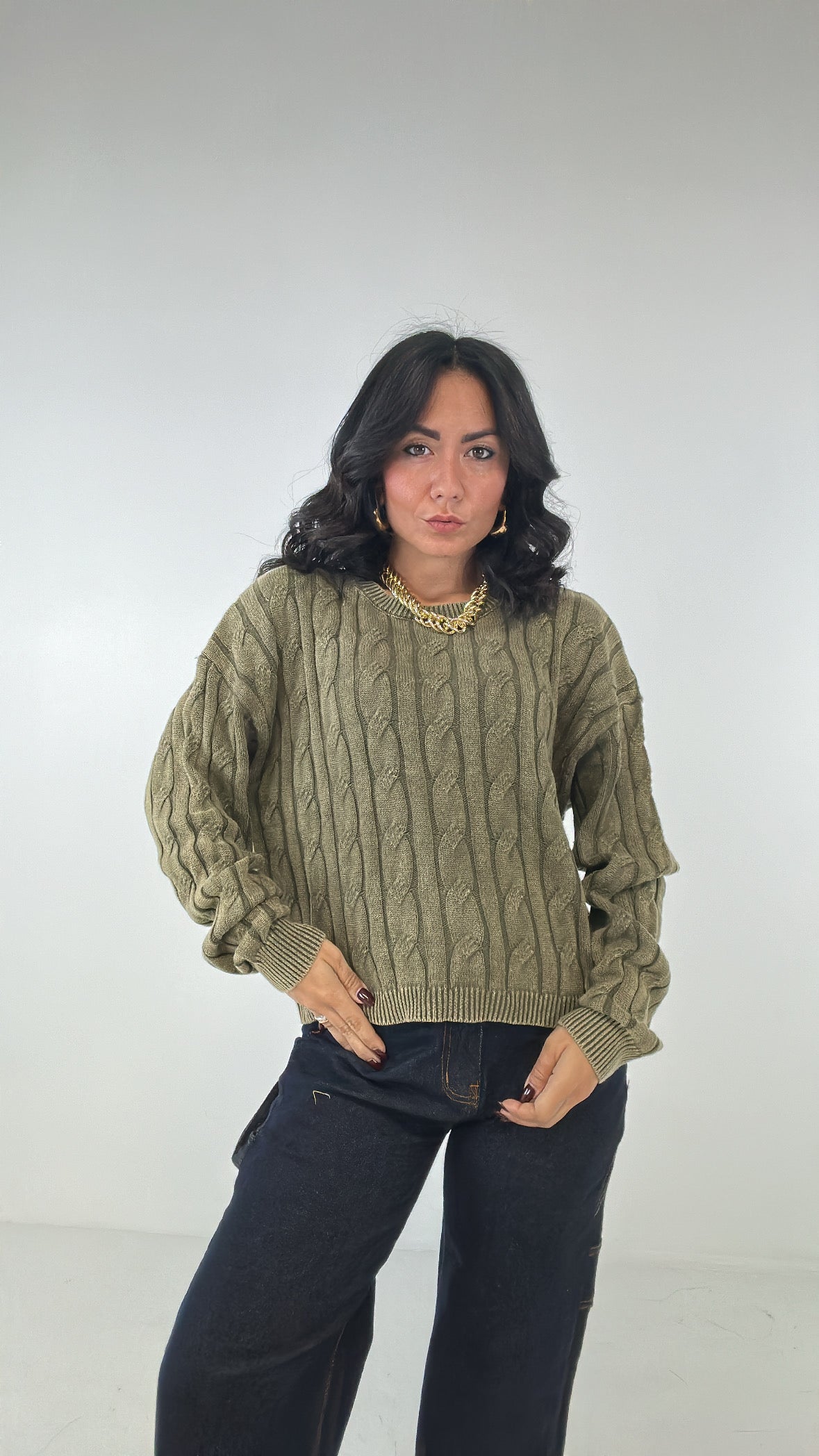 Pull VINTAGE - VERDE MILITARE