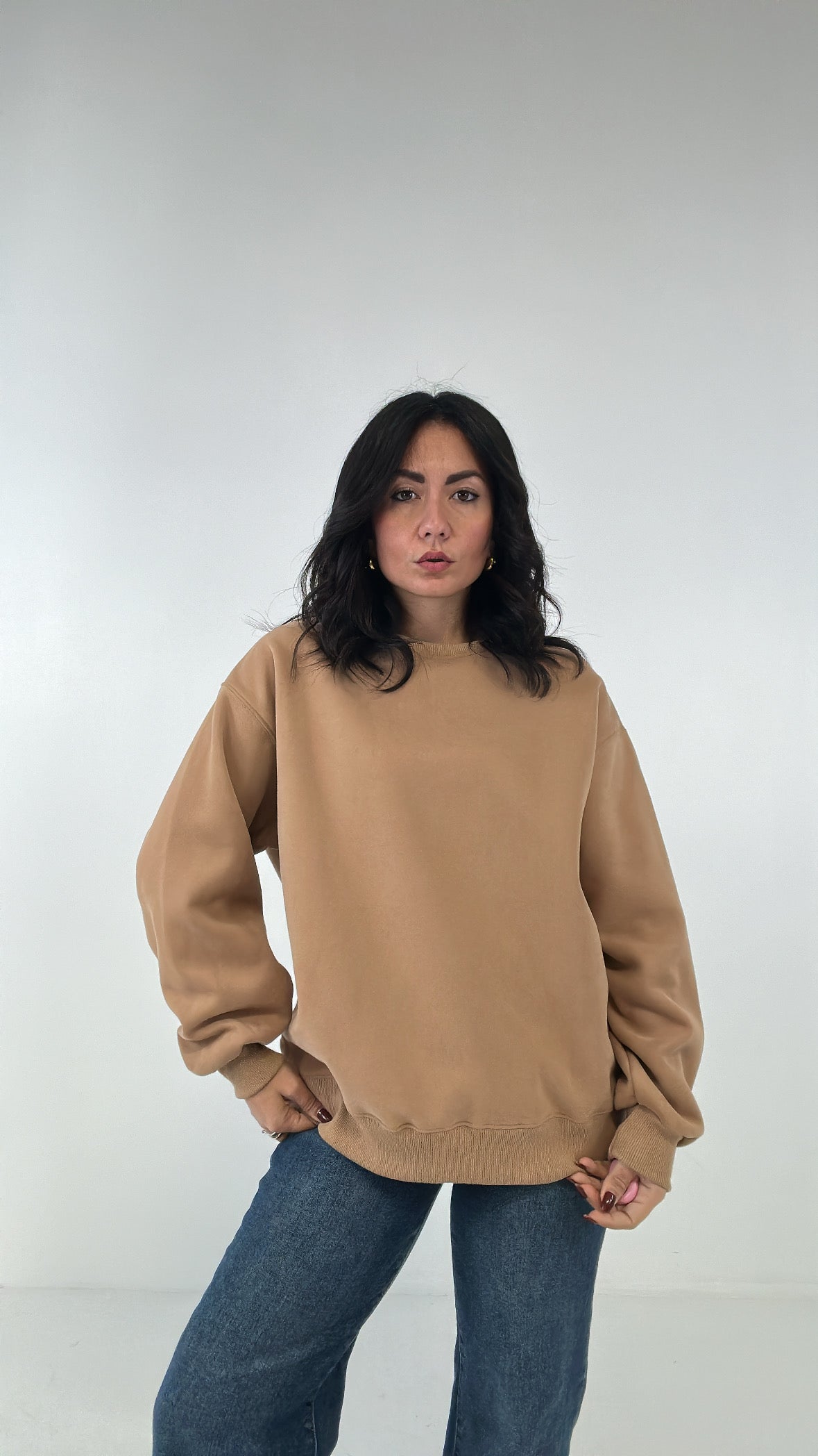 Felpa BASIC COLOR - CAMMELLO