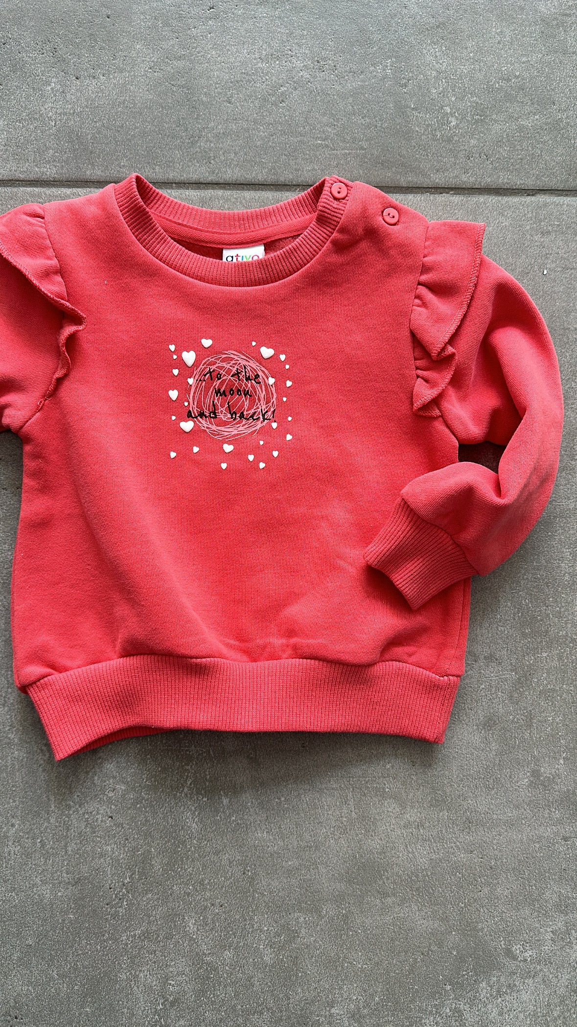 Felpa TO THE MOON 12-36M - ROSSO