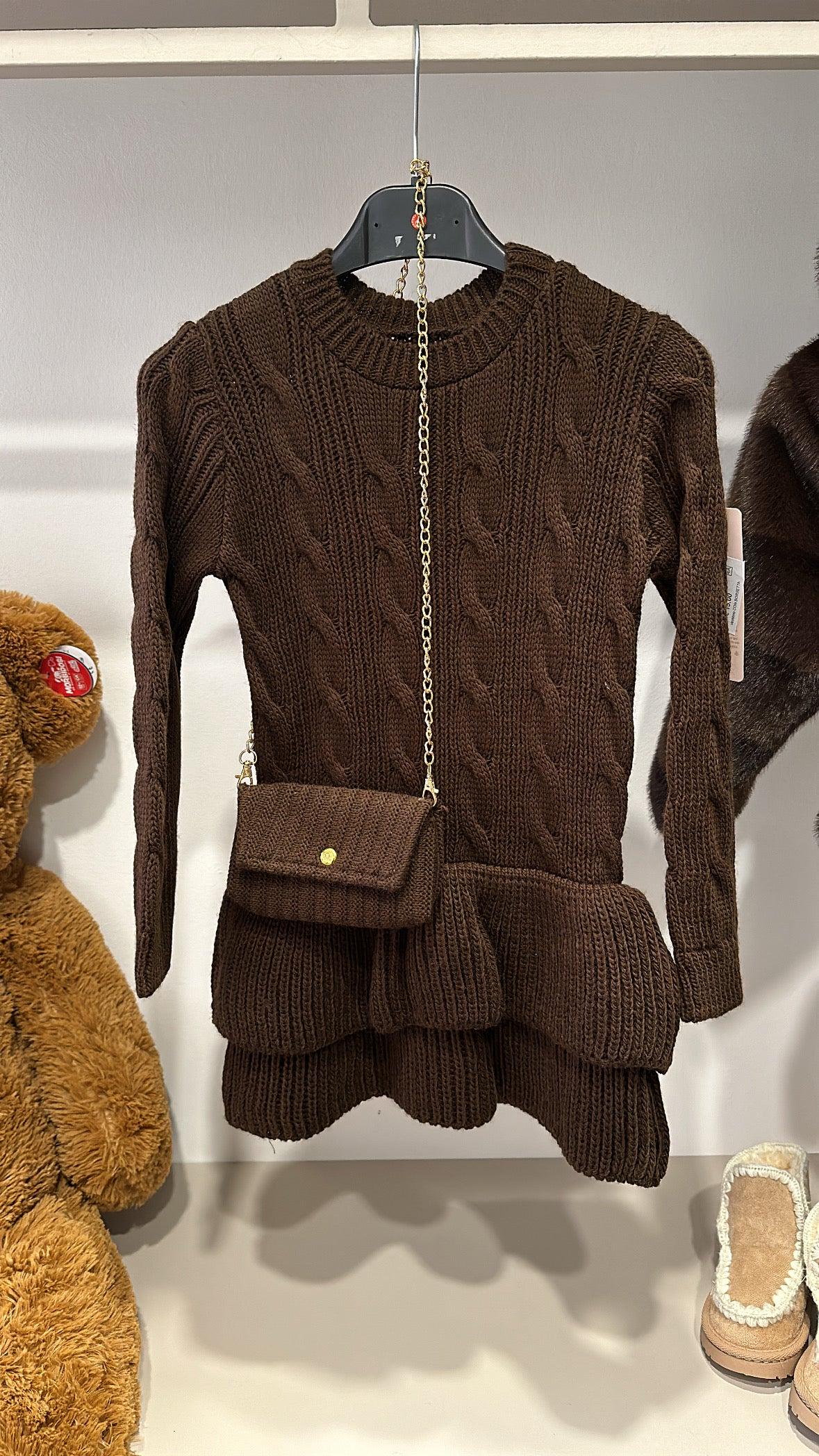 Vestitino CON BORSETTA 4-14A - MARRONE