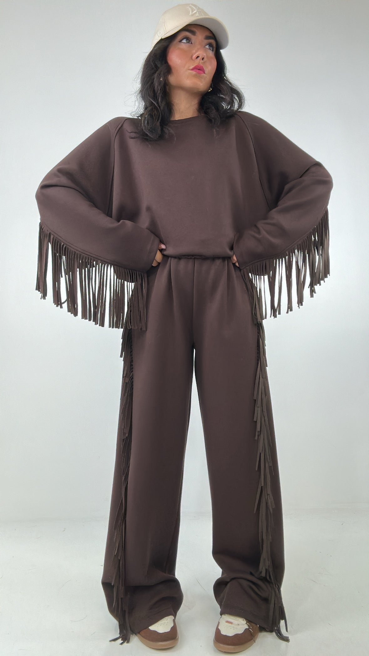 Pantalone LUMINA FRANGE - MARRONE