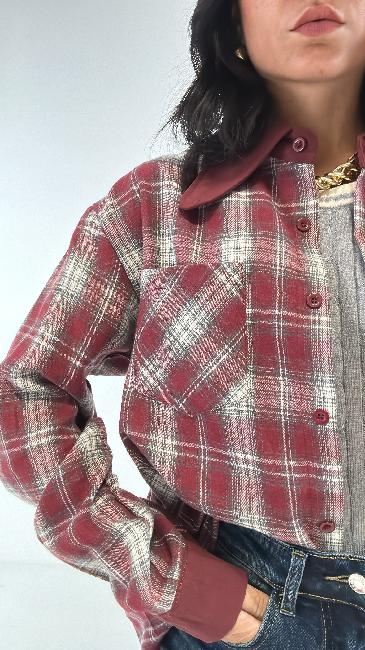 Camicia QUADRI PROFILATA - BORDEAUX