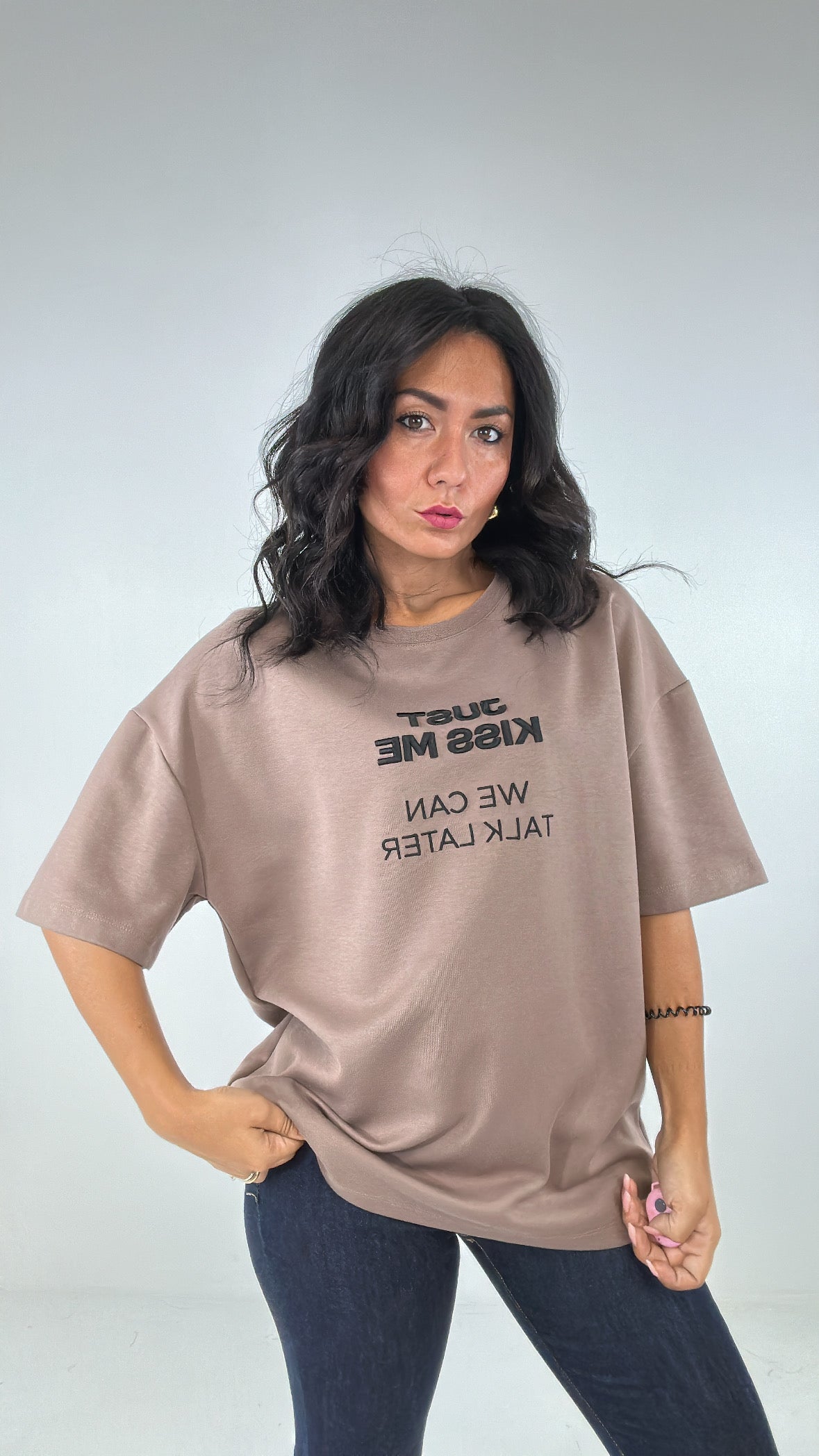 Maglia LUMINA JUST KISS ME - KHAKI