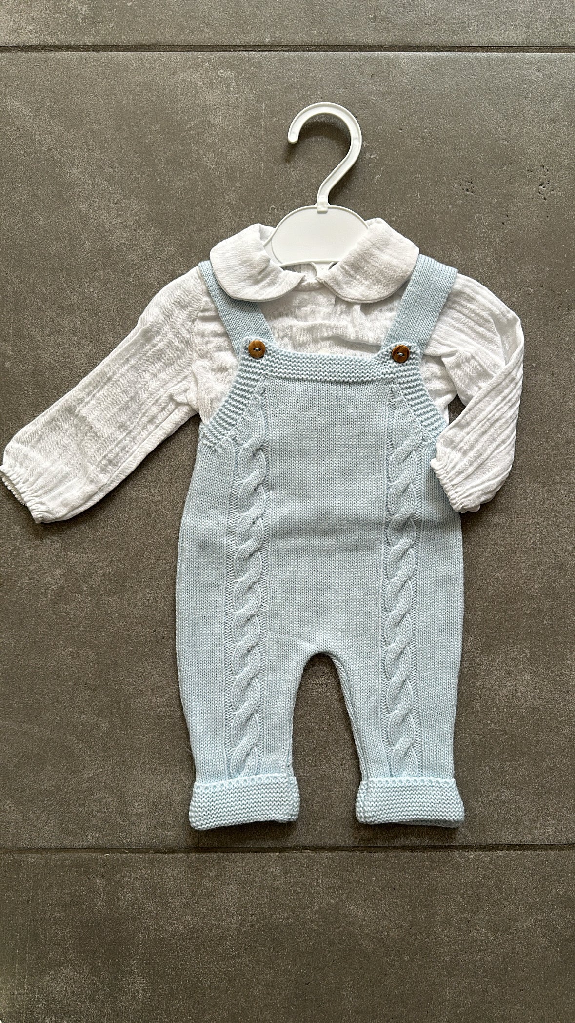 Salopette IN MAGLIA 0-6M - CELESTE