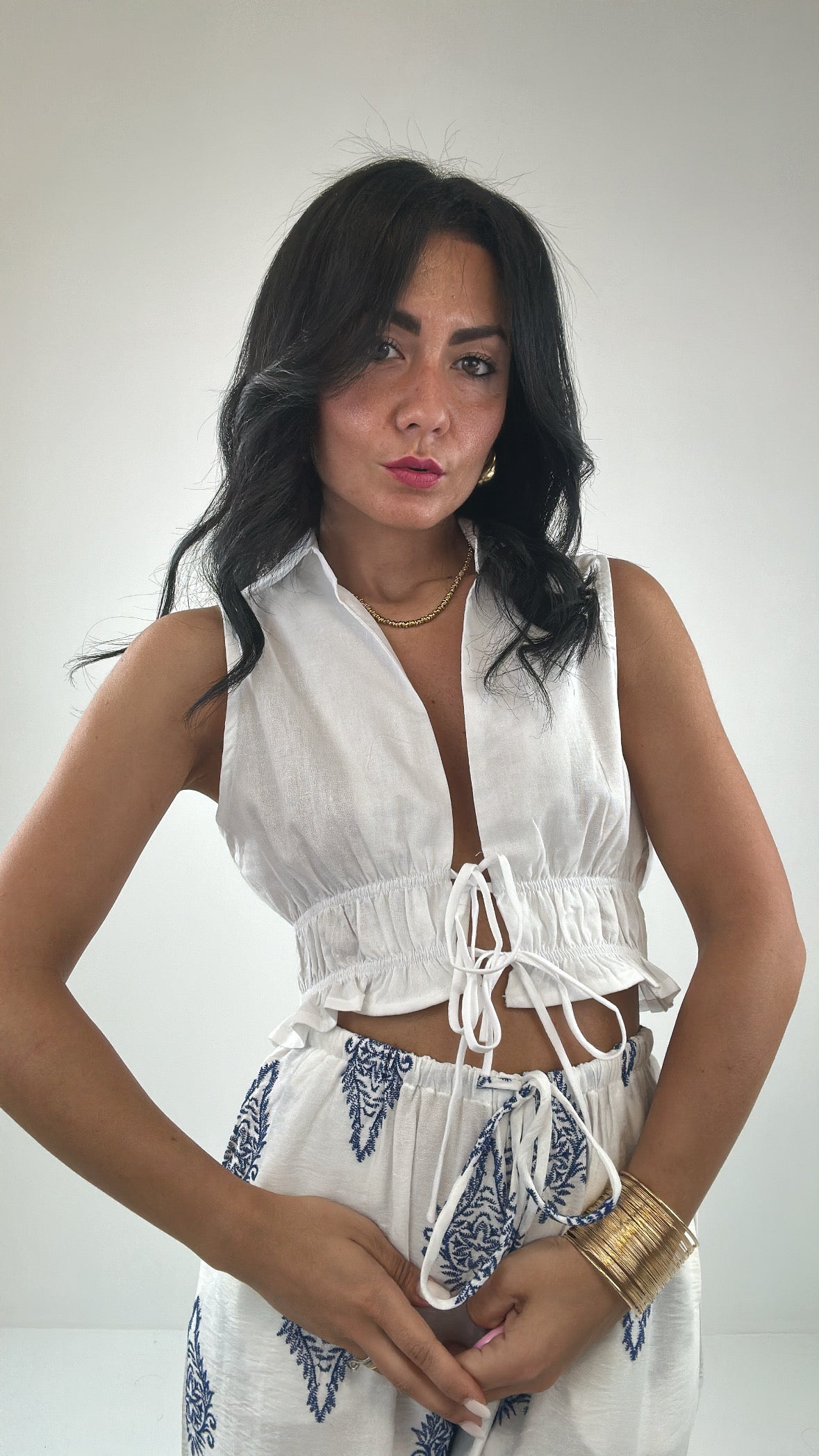 Top LACCETTO - BIANCO
