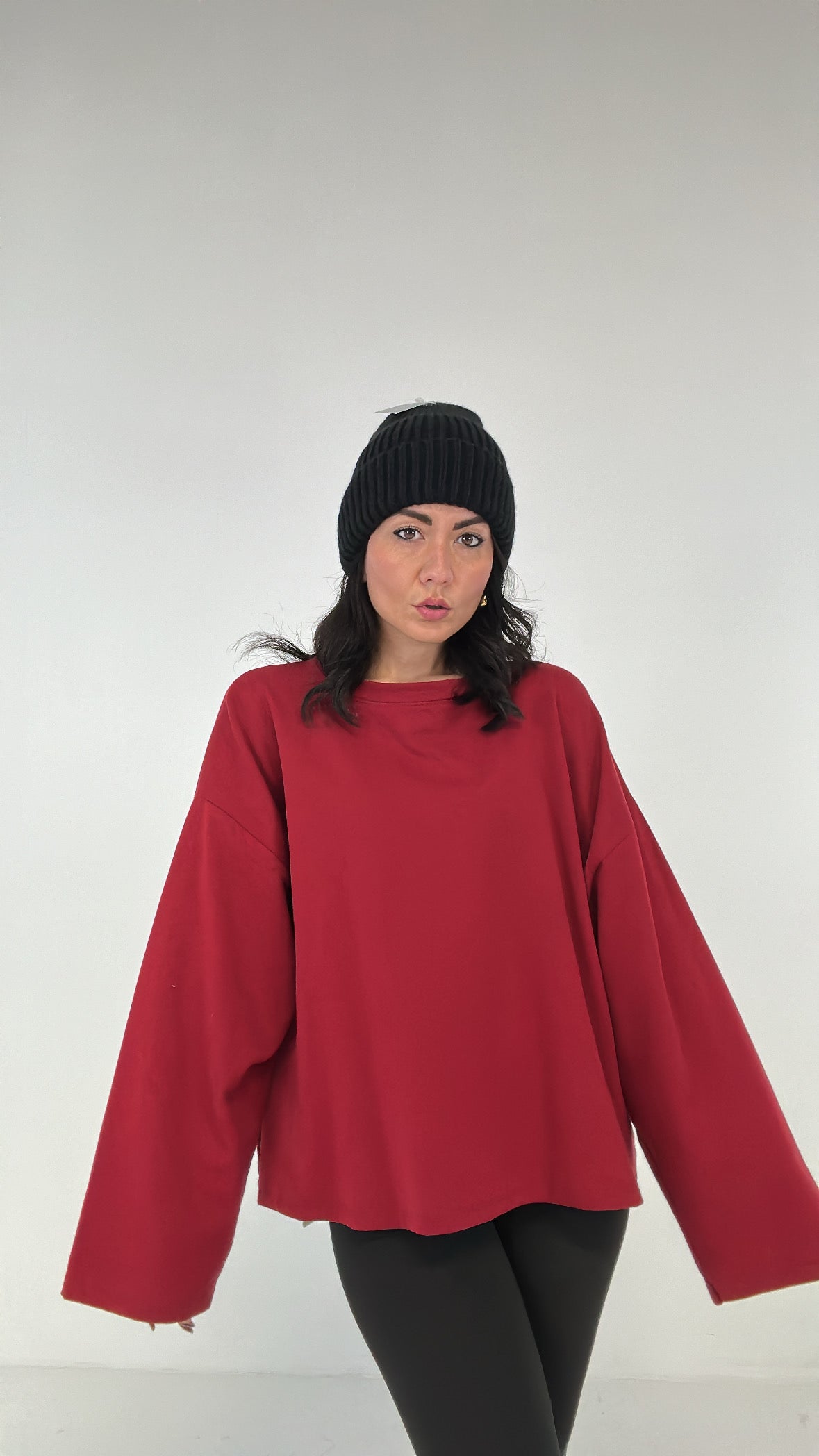 Maglia MANICA LARGA FELPATA - BORDEAUX