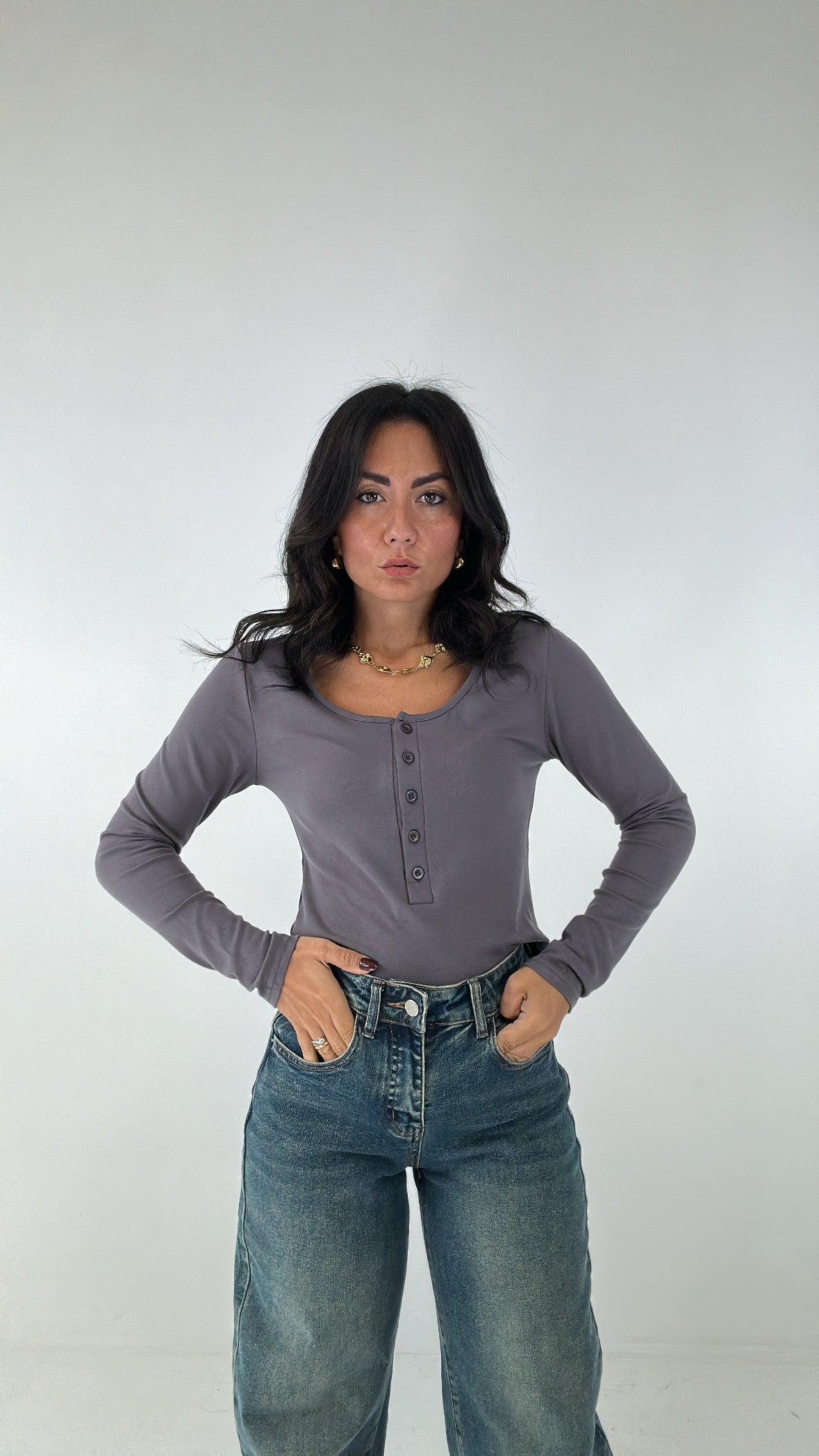 Body BOTTONCINI - GRIGIO
