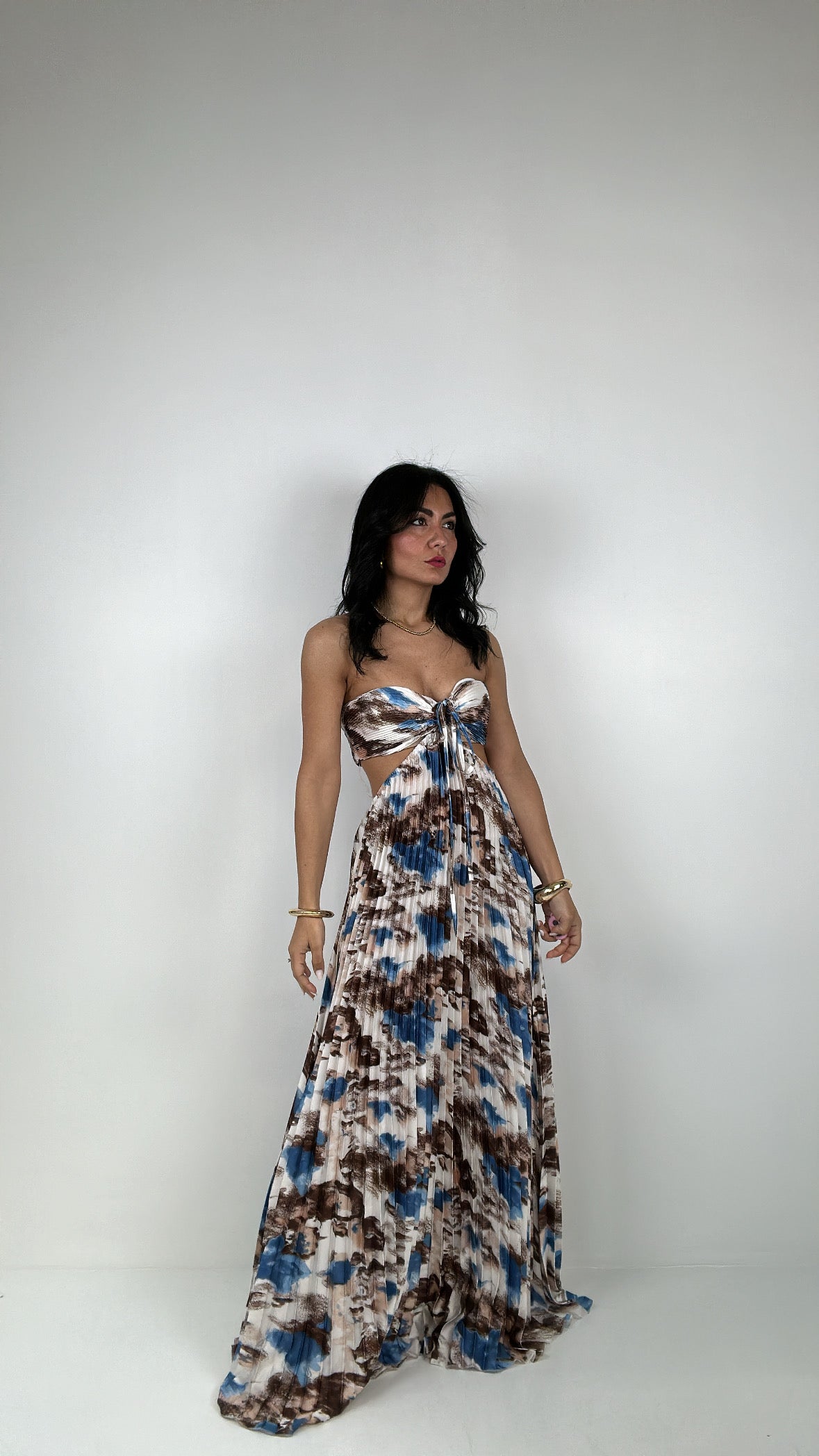 Vestito MACCHIE DRAPPEGGIATO - BLU