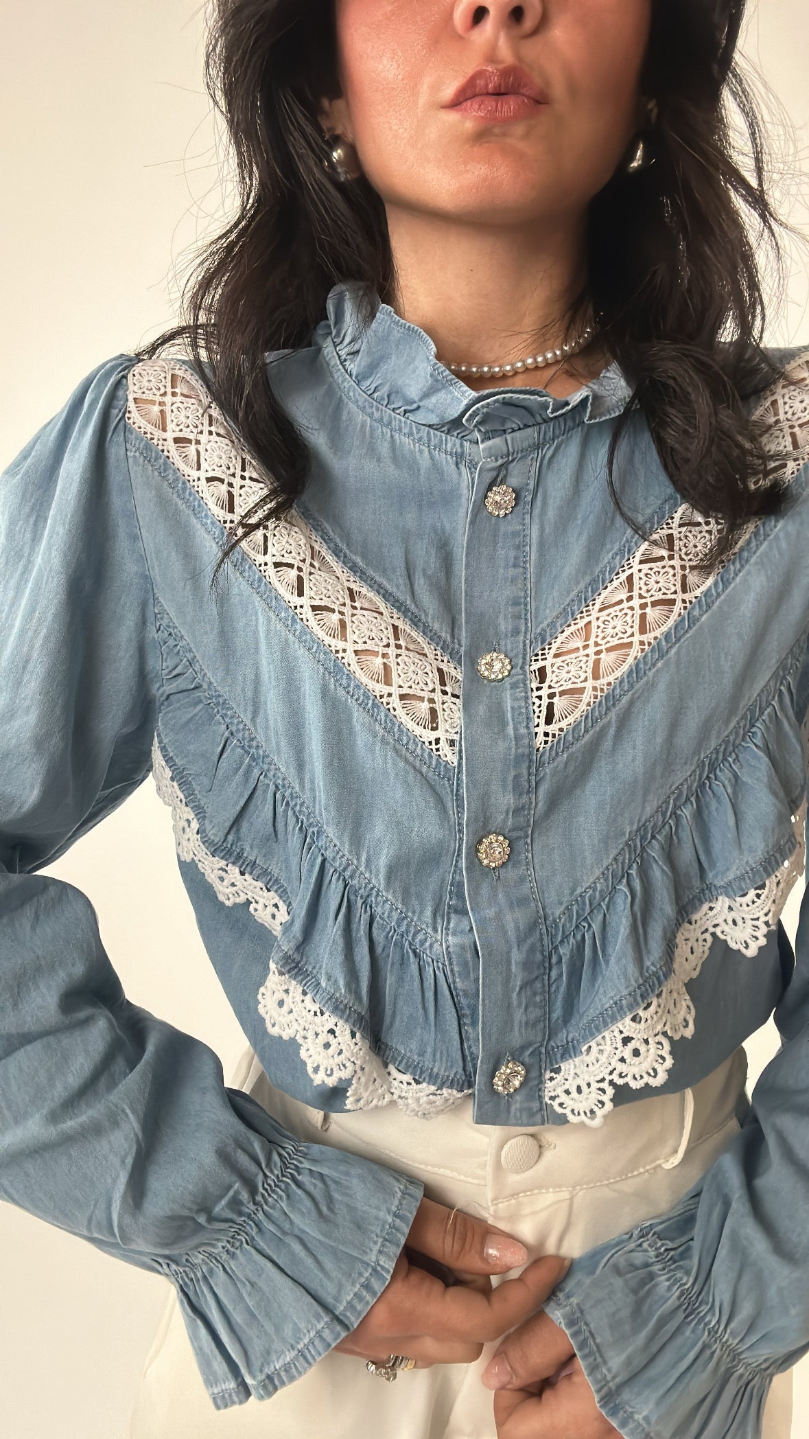 Camicia CON SANGALLO - JEANS