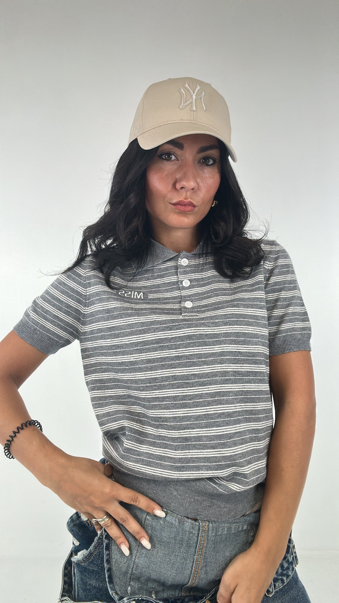 Polo IN MAGLIA RIGATA - GRIGIO