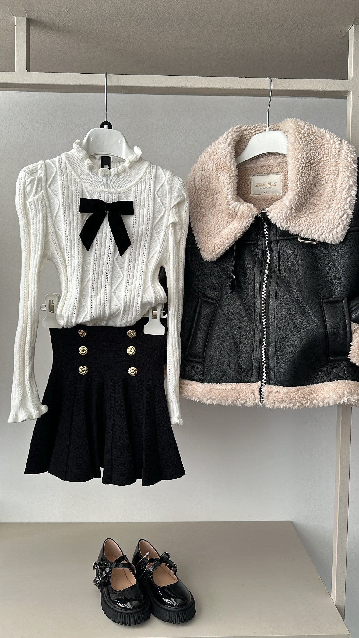 Gonna IN MAGLIA BOTTONCINO 4-14a - NERO