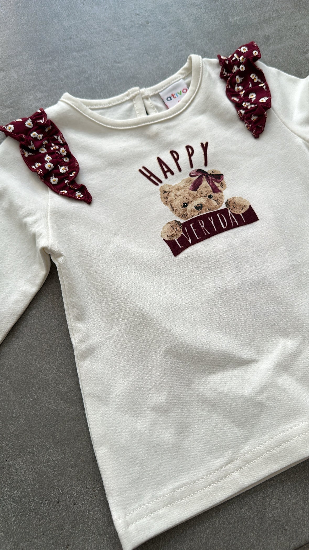 Maglia ORSO HAPPY 6-36M - BIANCO