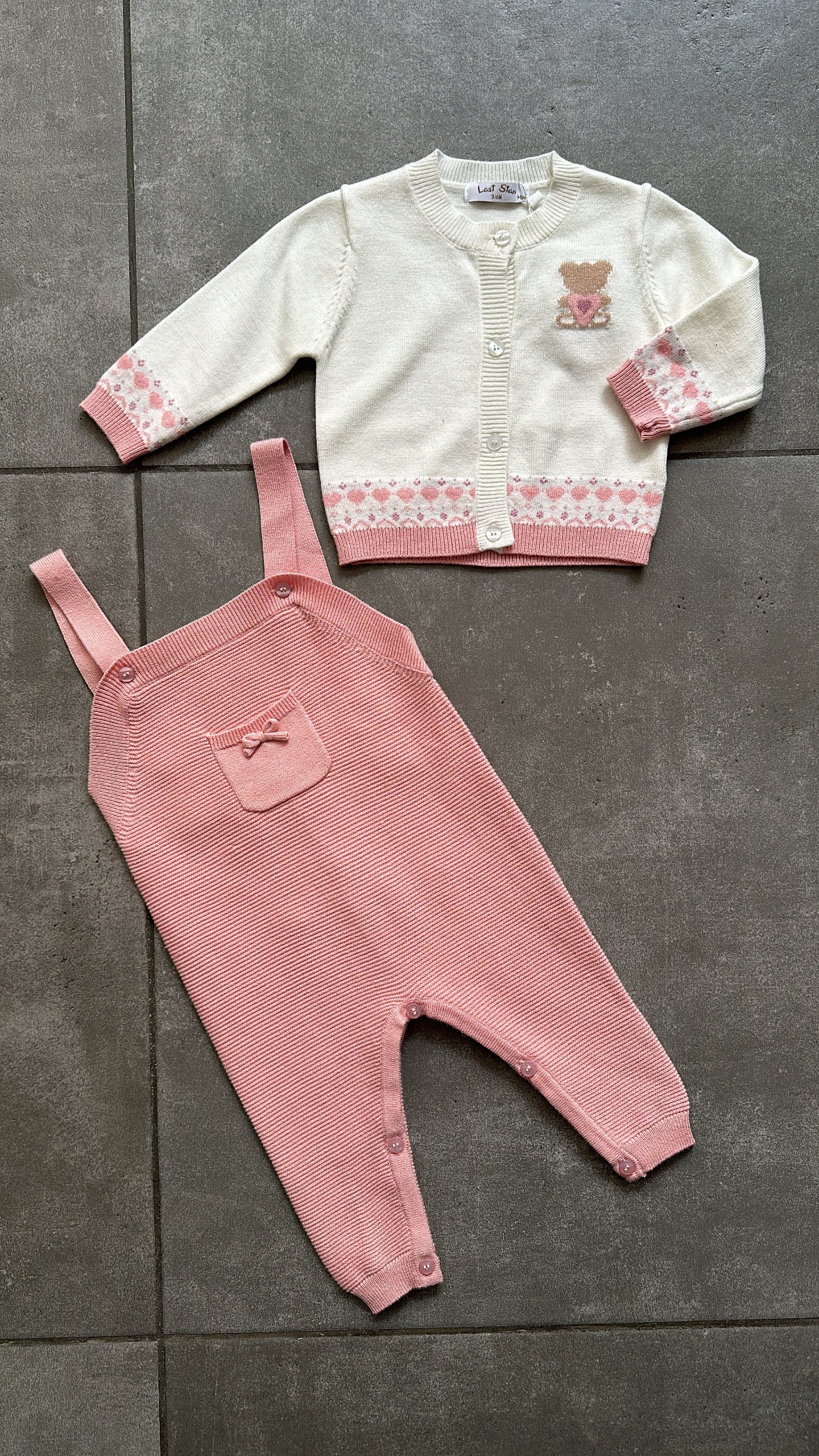 Salopetta CON CARDIGAN 3-18M - BIANCO