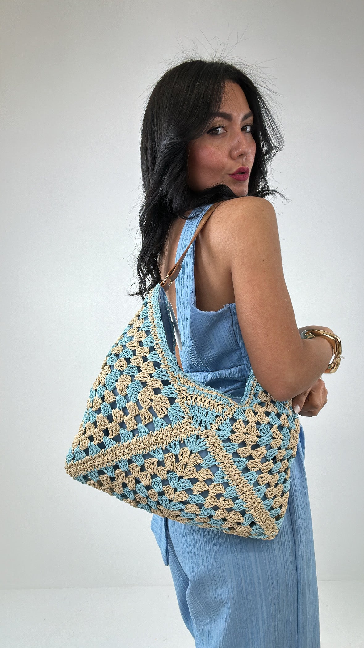Borsa BICOLOR - CELESTE