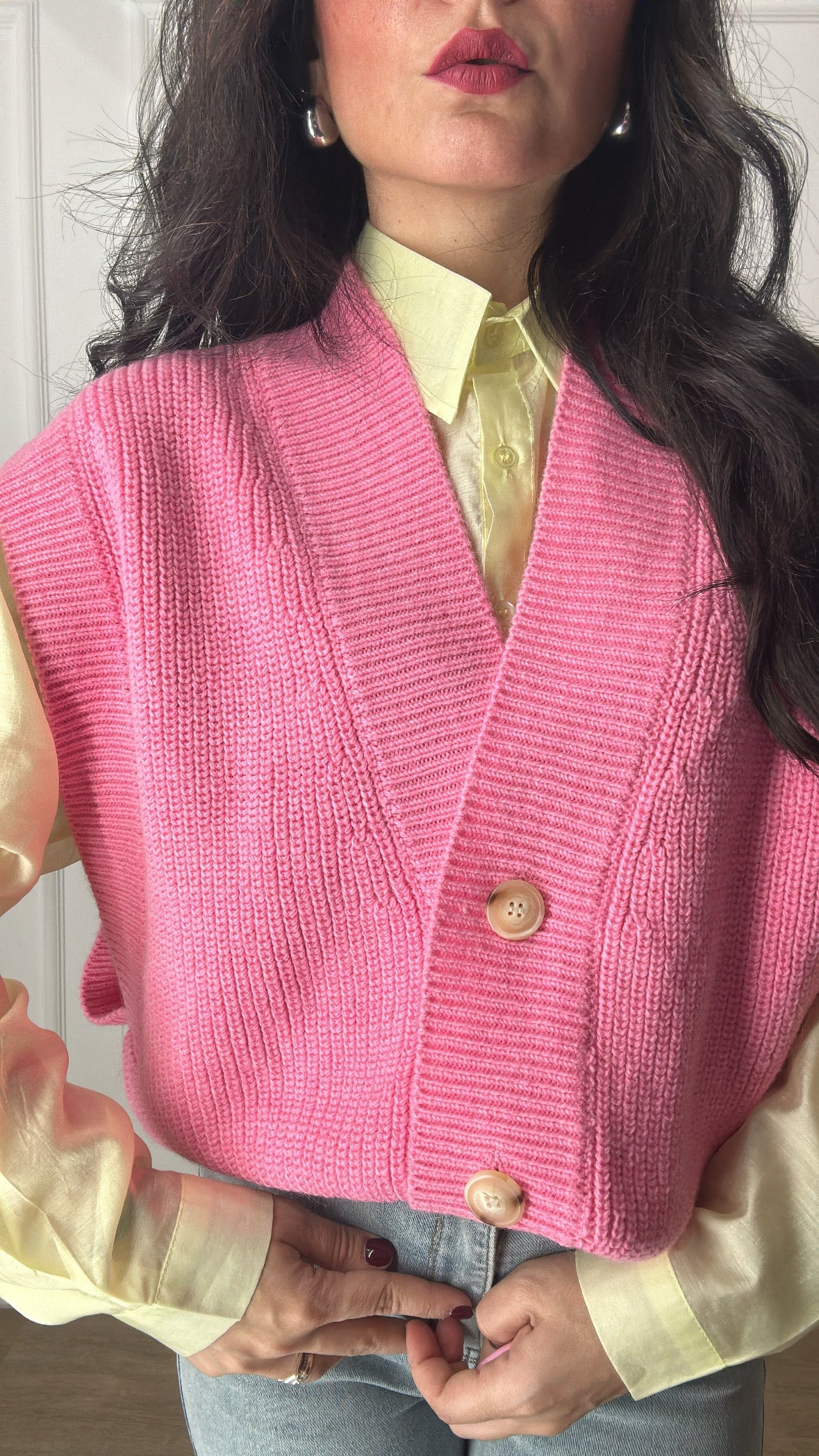 Gilet MAGLIA LUMINA - ROSA