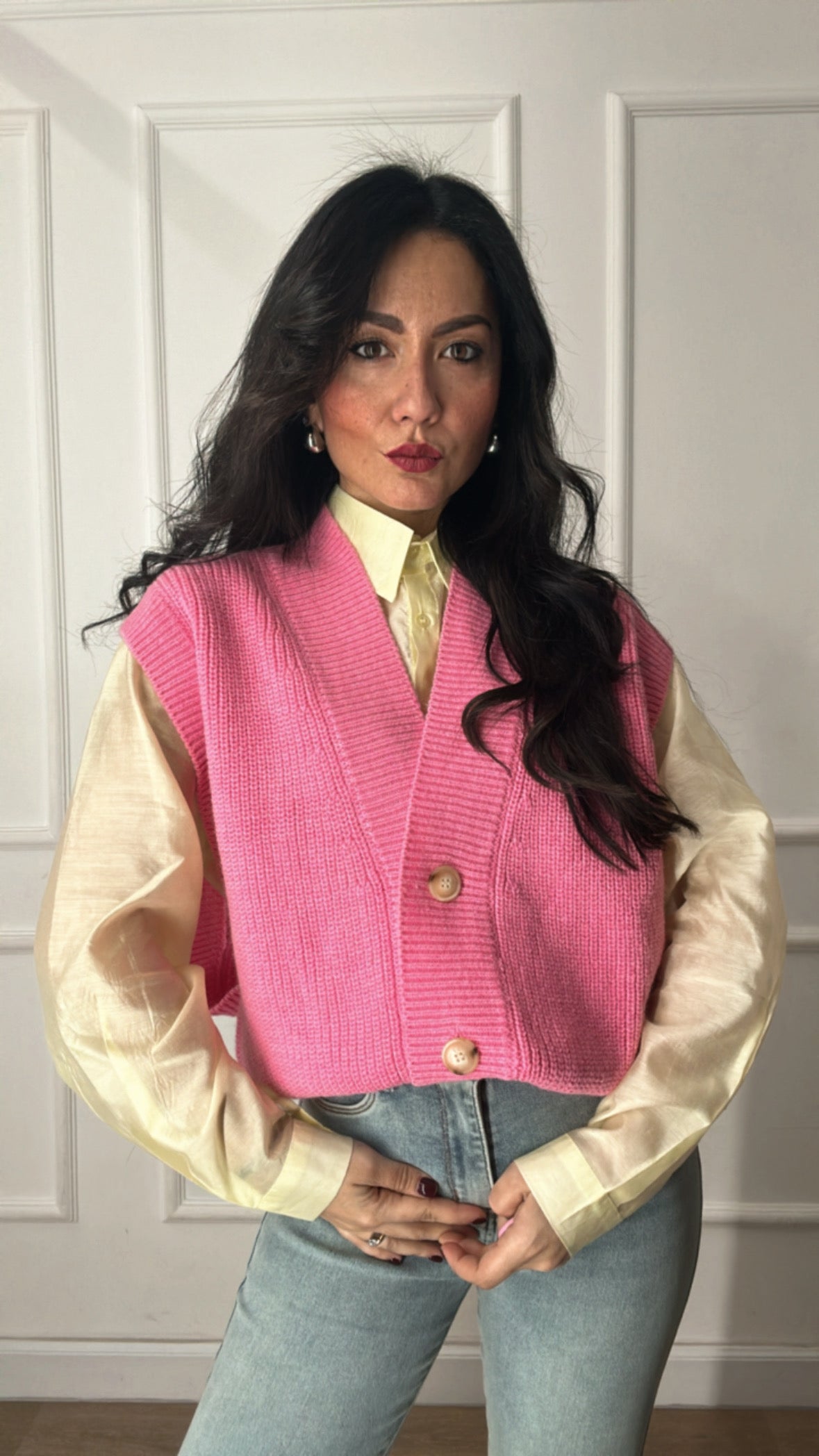 Gilet MAGLIA LUMINA - ROSA