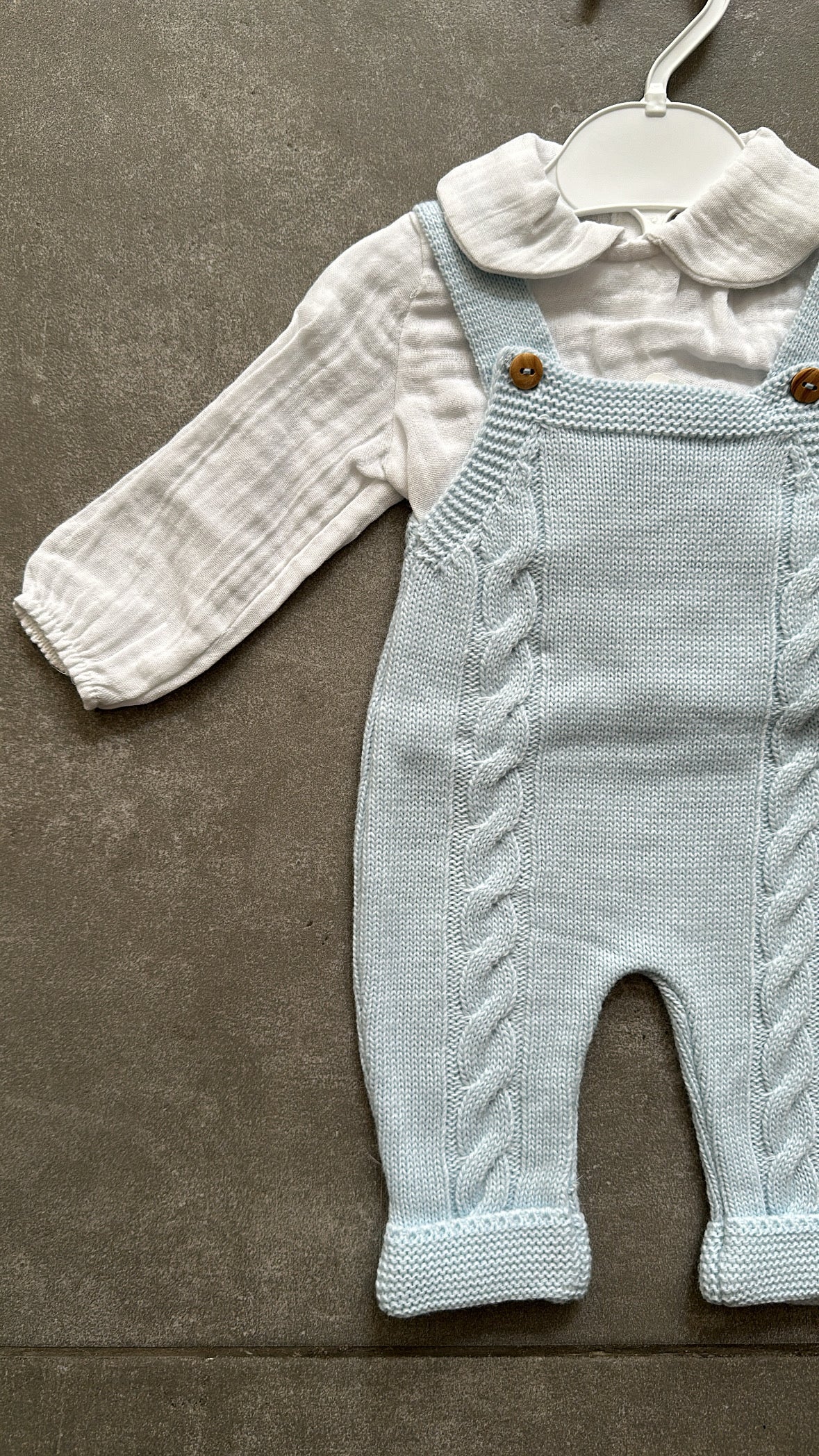 Salopette IN MAGLIA 0-6M - CELESTE