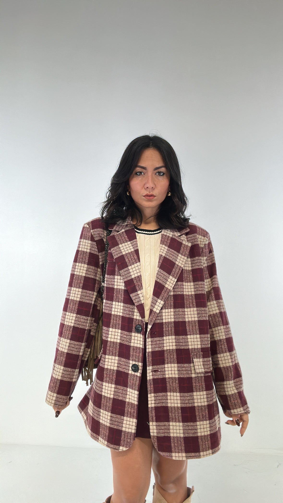 Blazer PANNO QUADRI - BORDEAUX