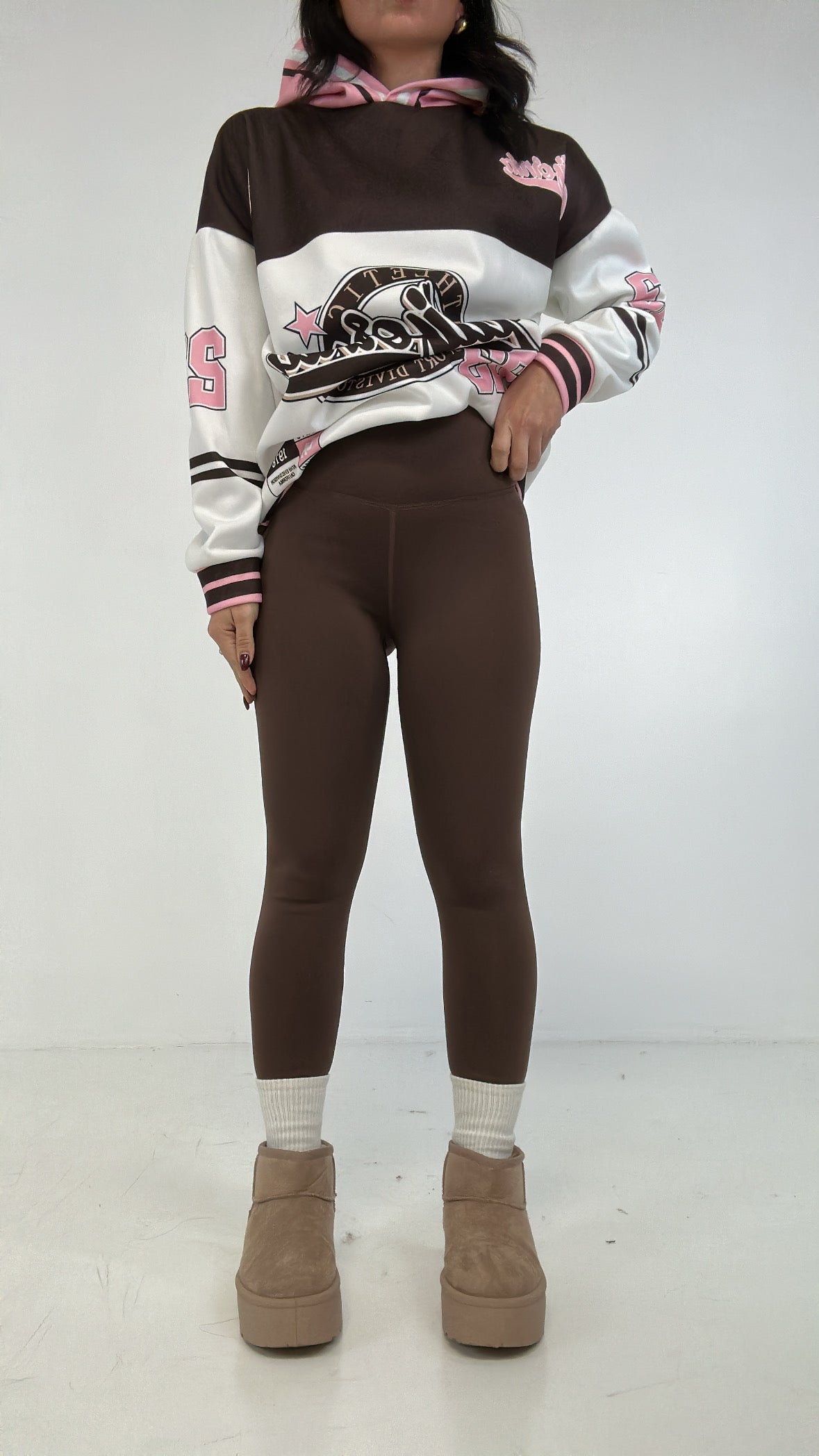 Leggins TECNICO E FELPATO - MARRONE