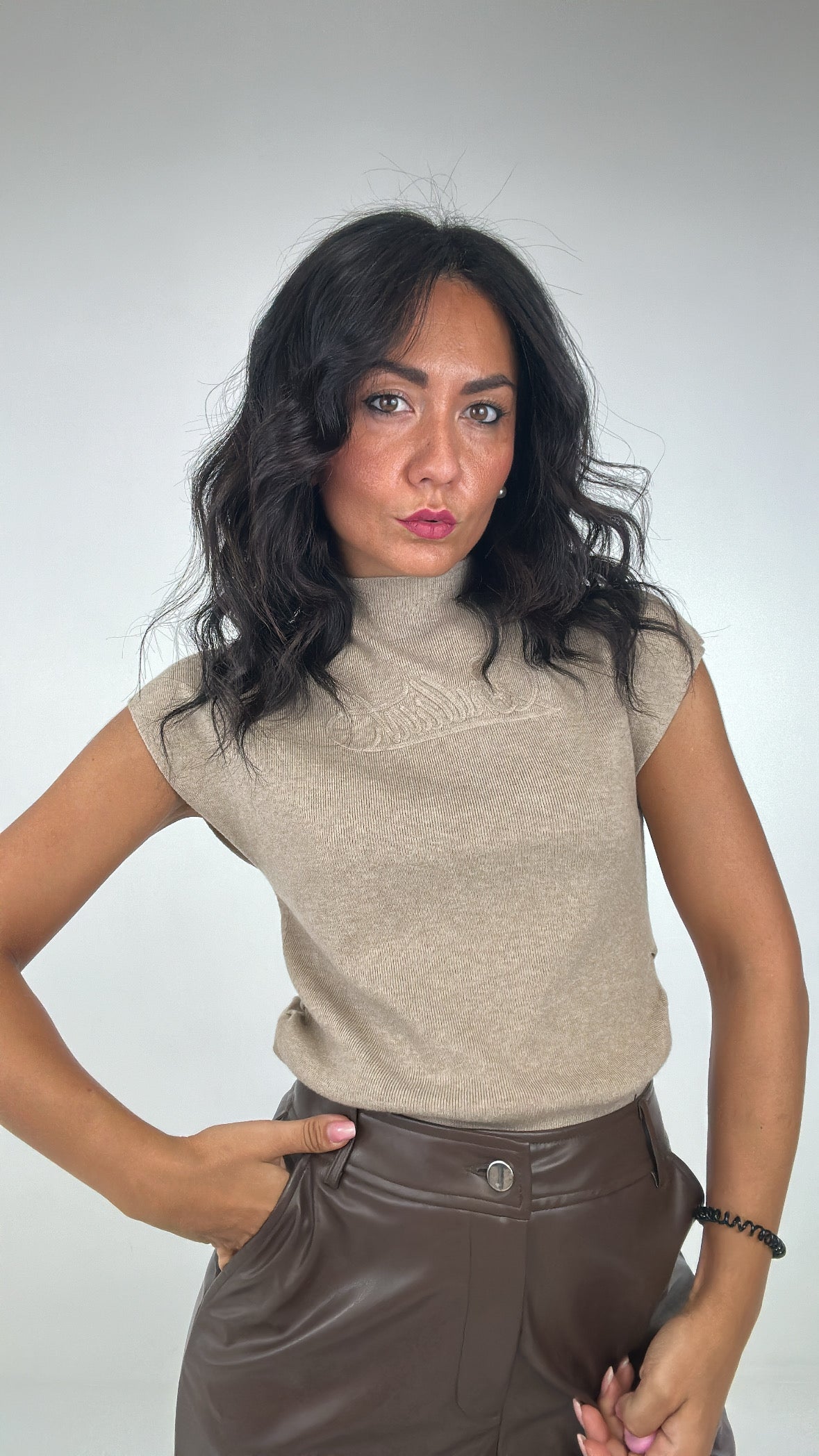 Maglia IN FILO SBA - BEIGE