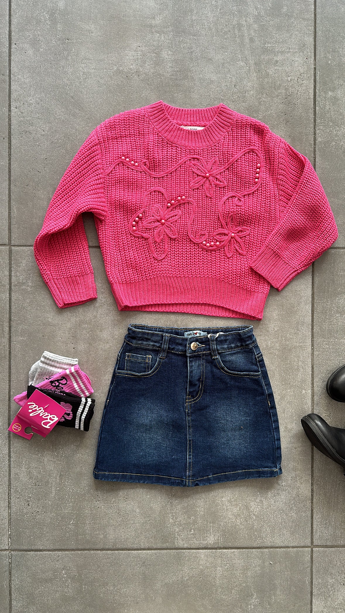 Pull FIORI PERLA 4-14A - FUCSIA