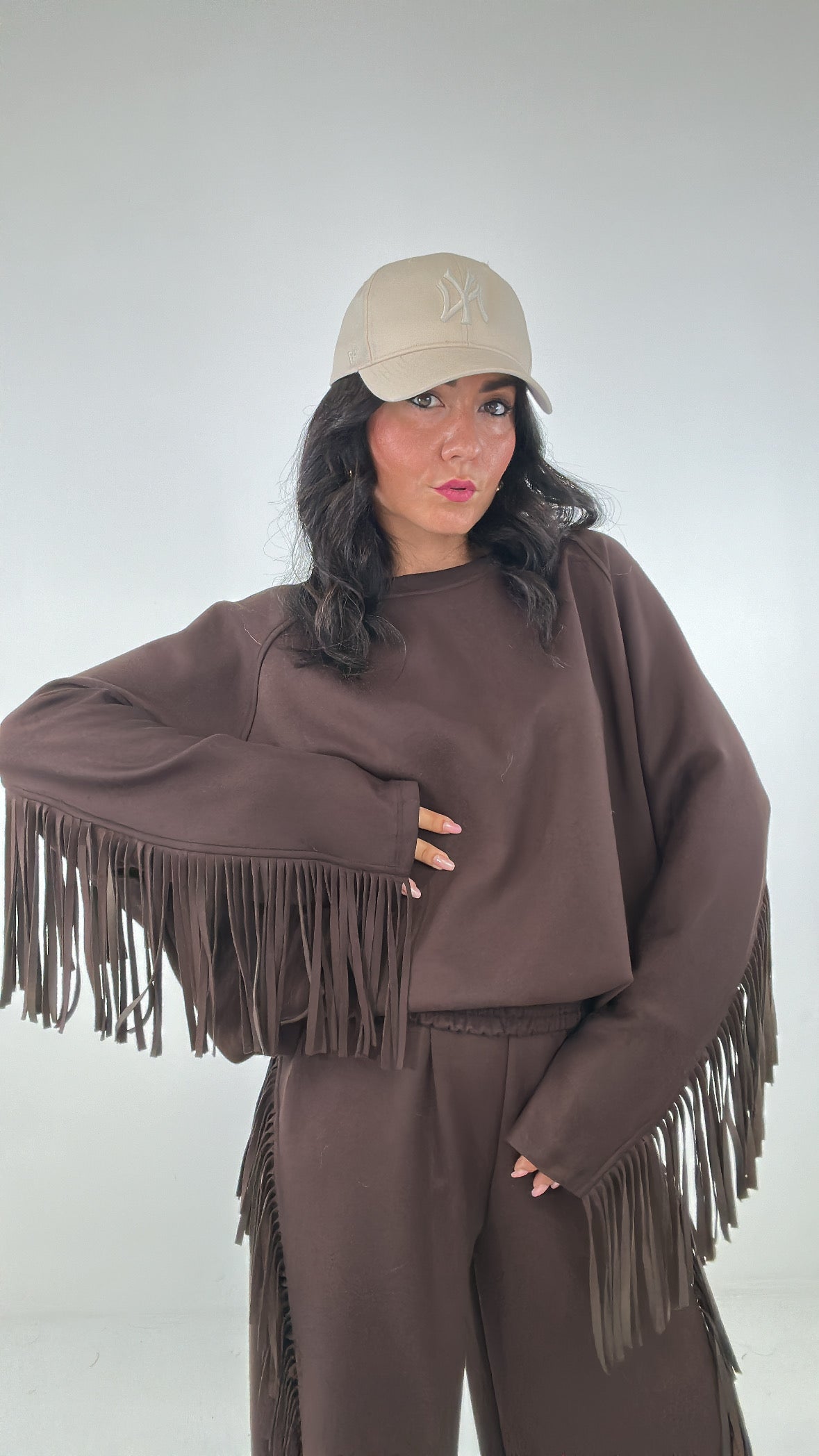 Felpa LUMINA FRANGE - MARRONE