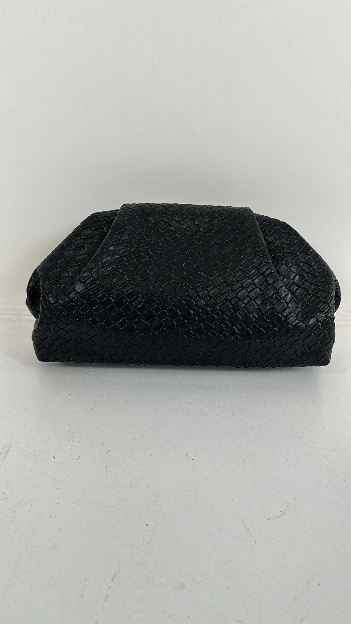 Clutch ECOPELLE INTRECCIATA - NERO