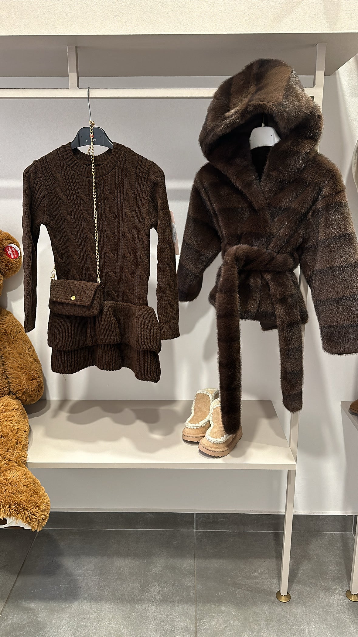 Vestitino CON BORSETTA 4-14A - MARRONE