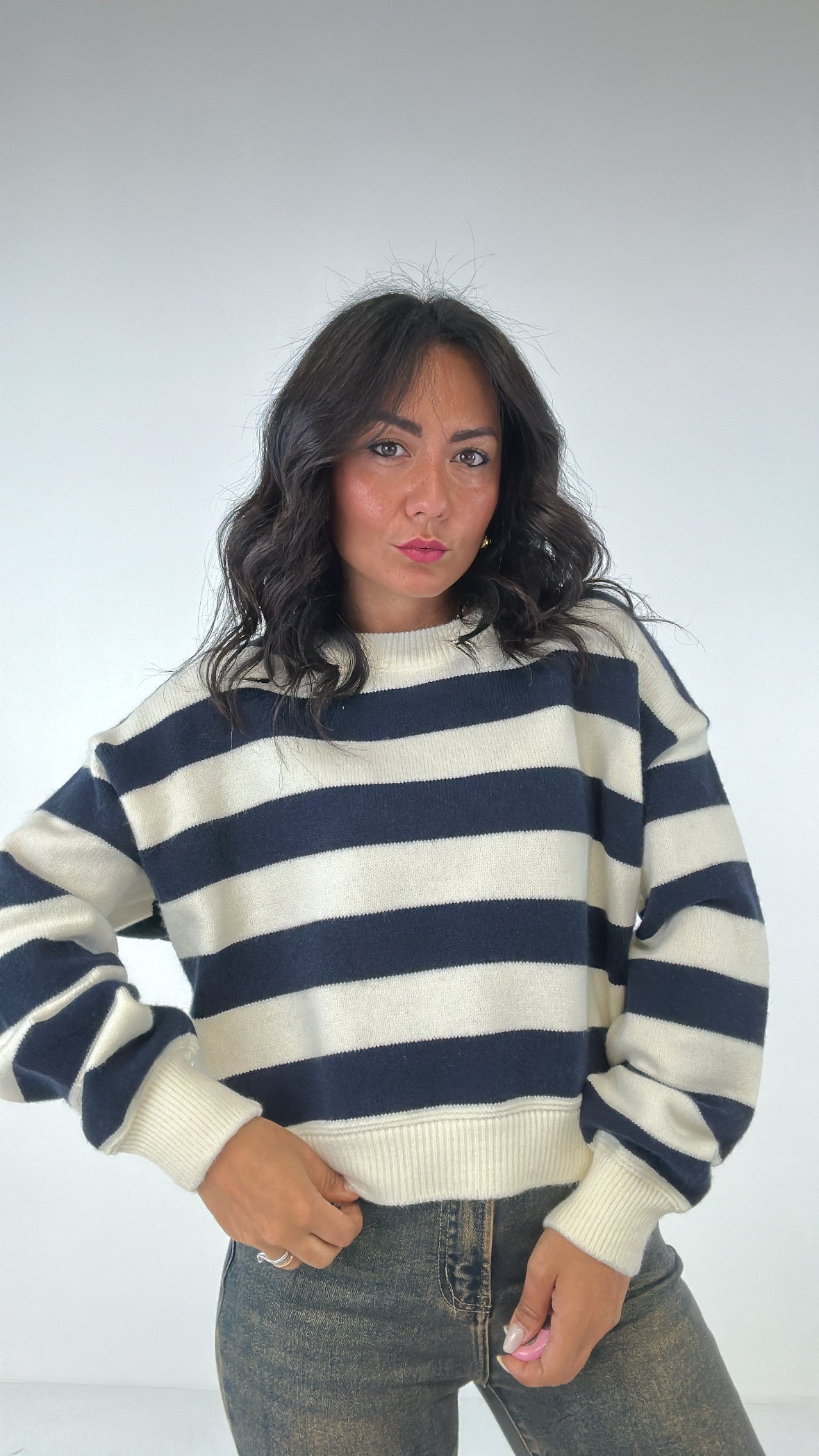 Pull WINTER RIGHE - BLU