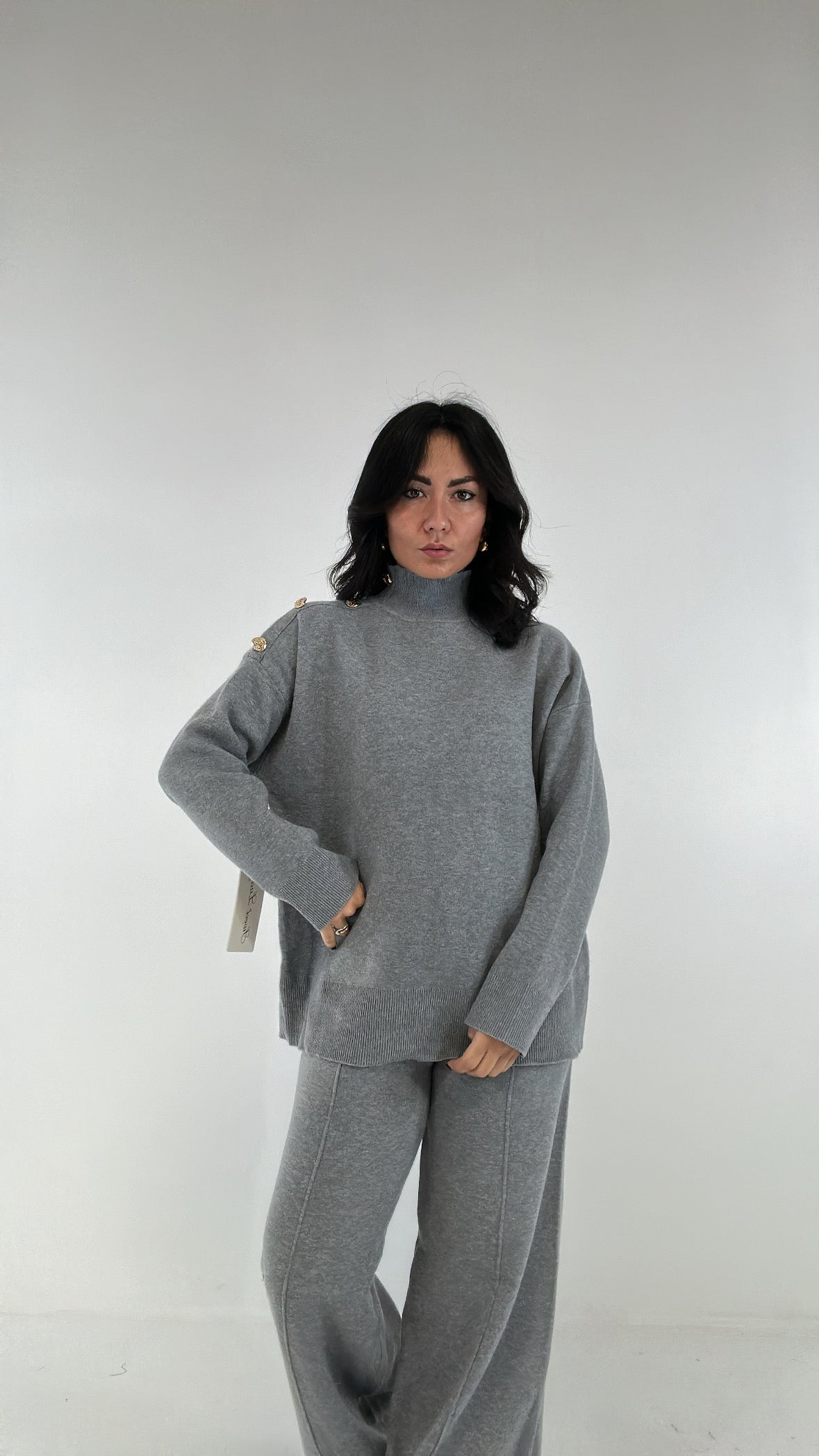 Coordinato DOLCEVITA BOTTONI ORO - GRIGIO