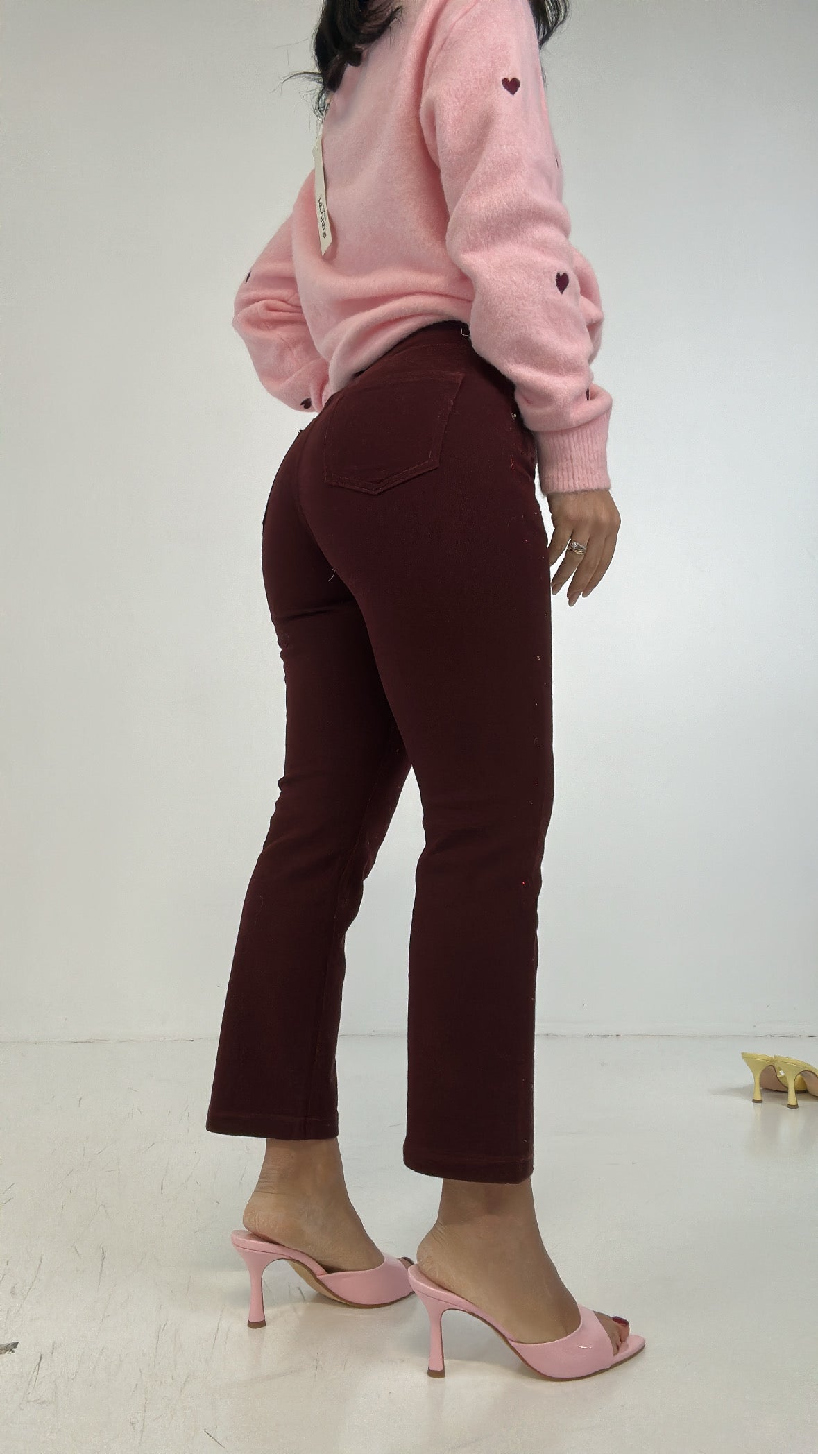 Jeans STRASS COLOR - BORDEAUX