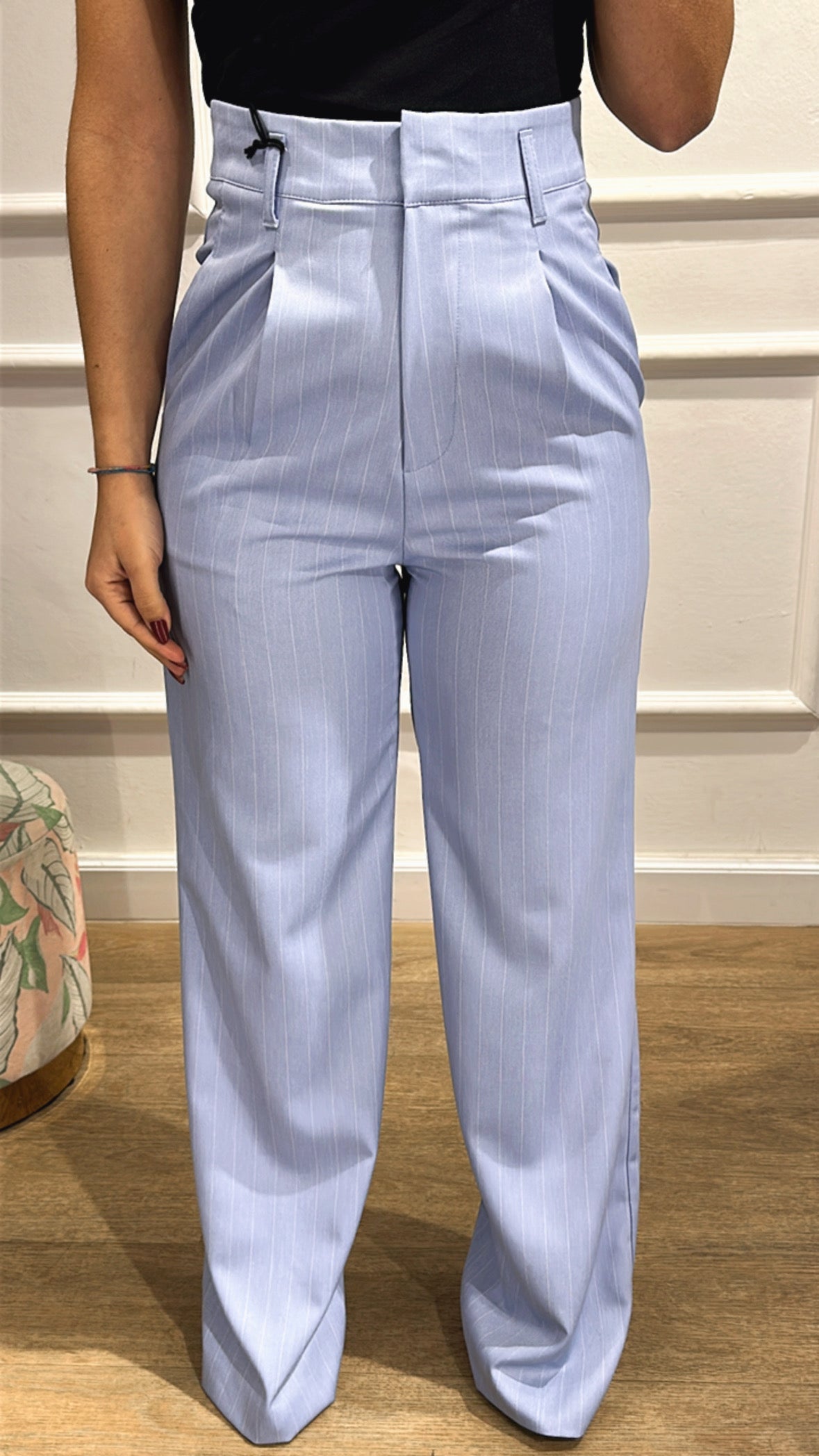 PINSTRIPE-Hose – HELLBLAU