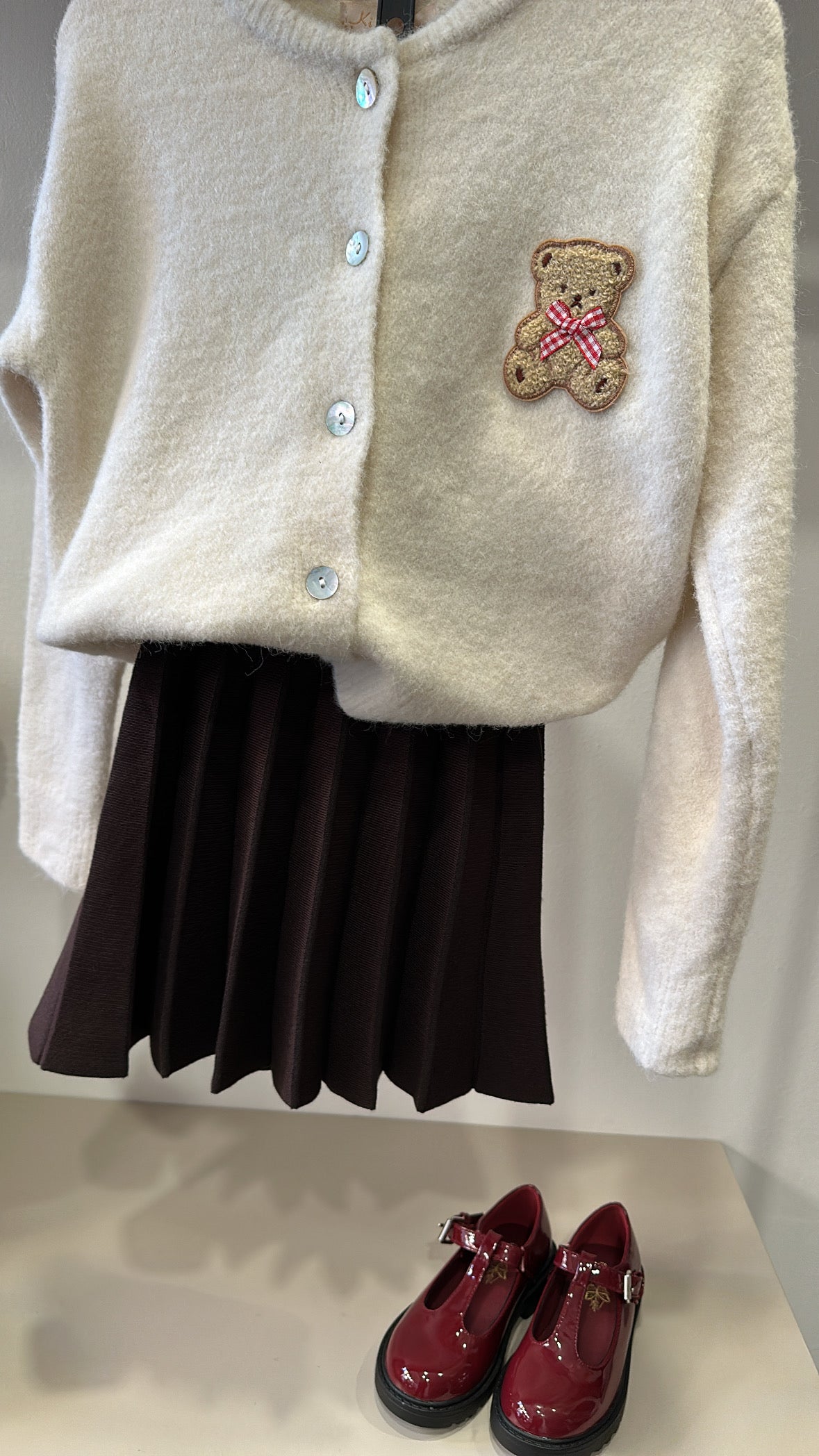 Gonna PLISSE IN MAGLIA 4-14A - MARRONE