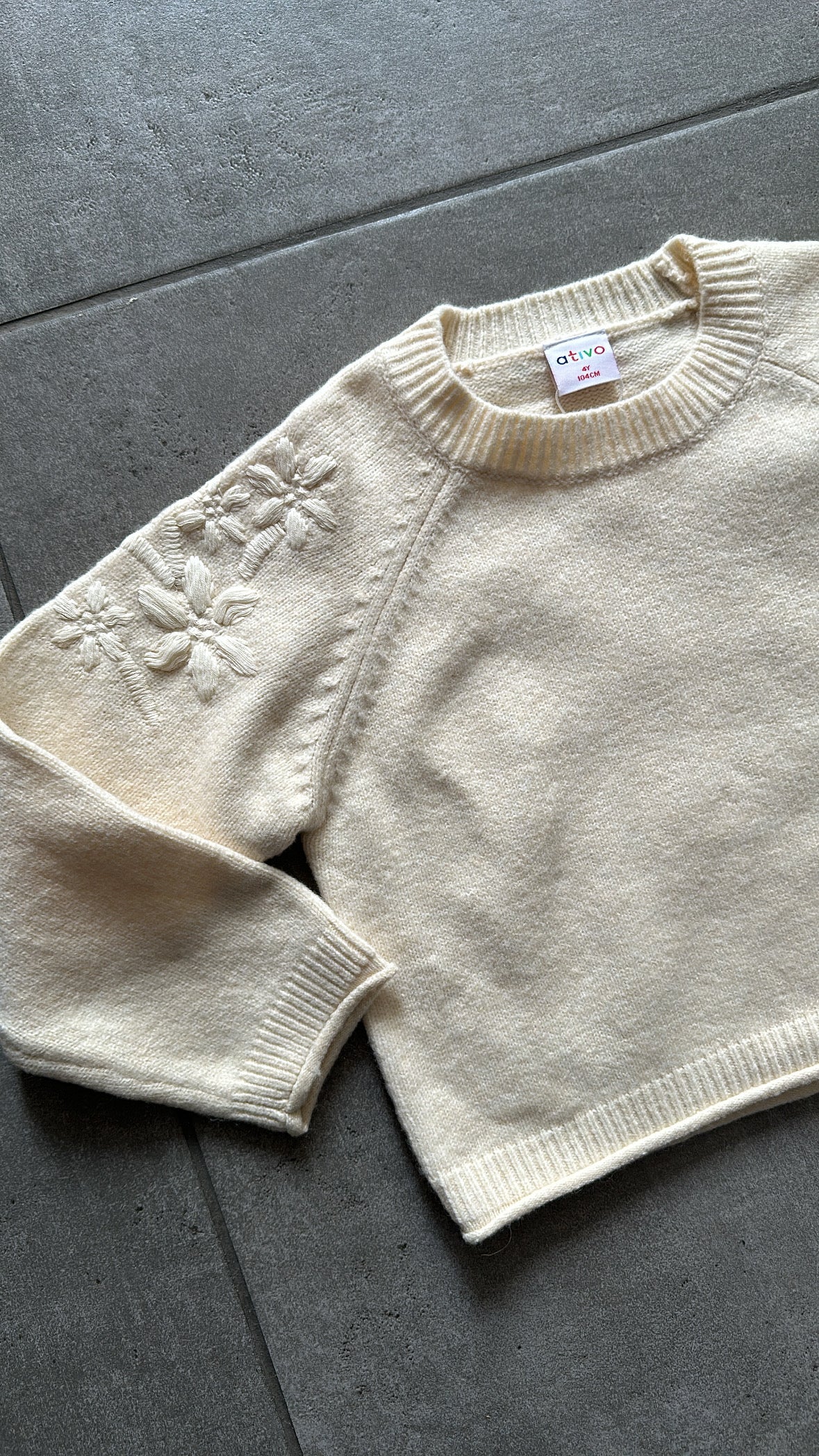 Pull CON FIORI RICAMO 4-14A - BEIGE