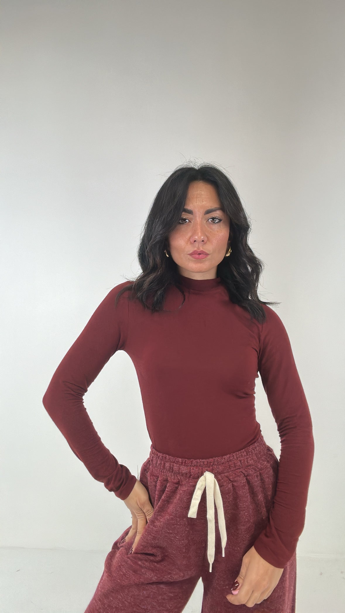 Maglia CON COLLO MANICA LUNGA - BORDEAUX