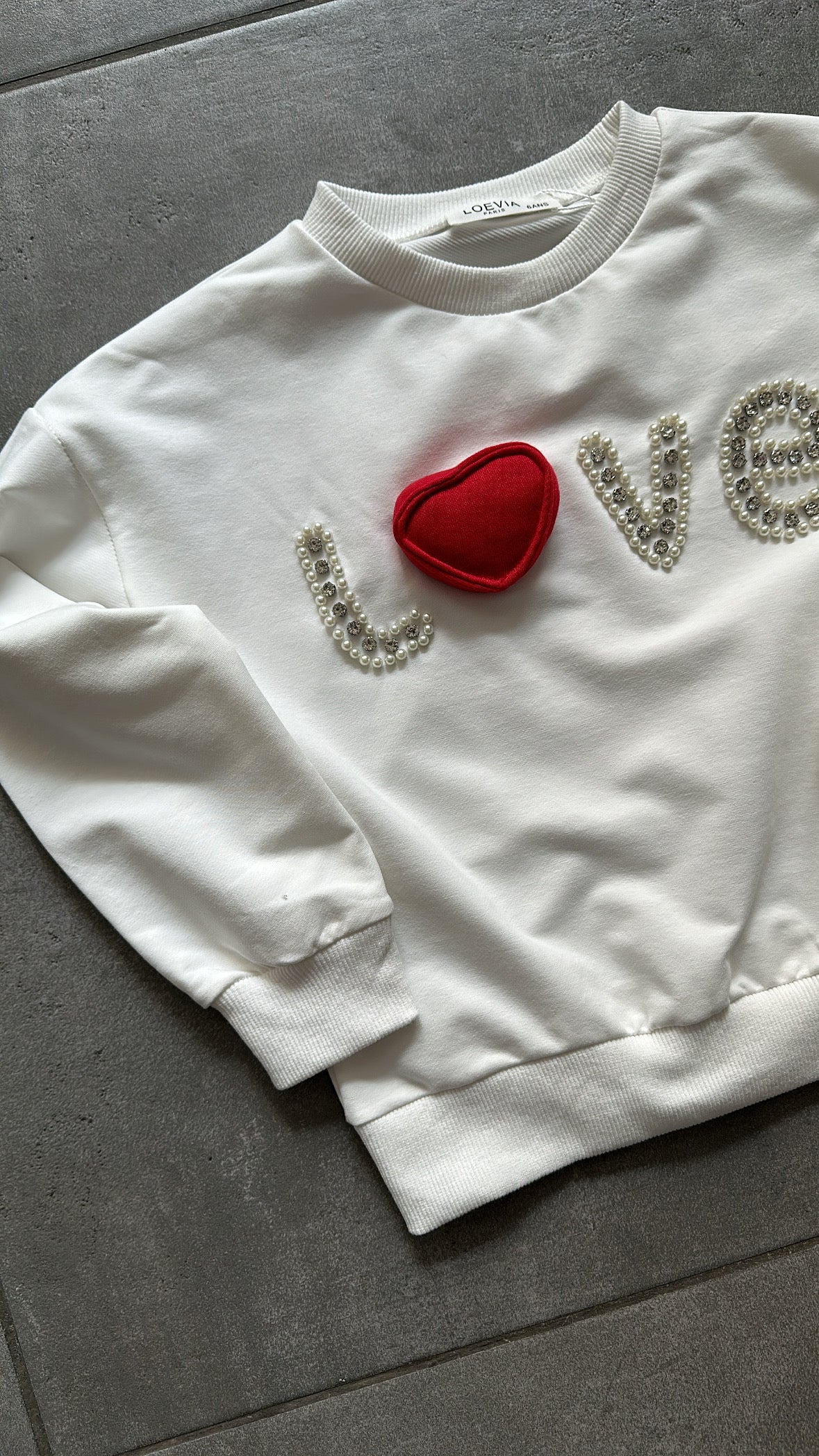 Felpa CUORE 3D 4-14A - BIANCO